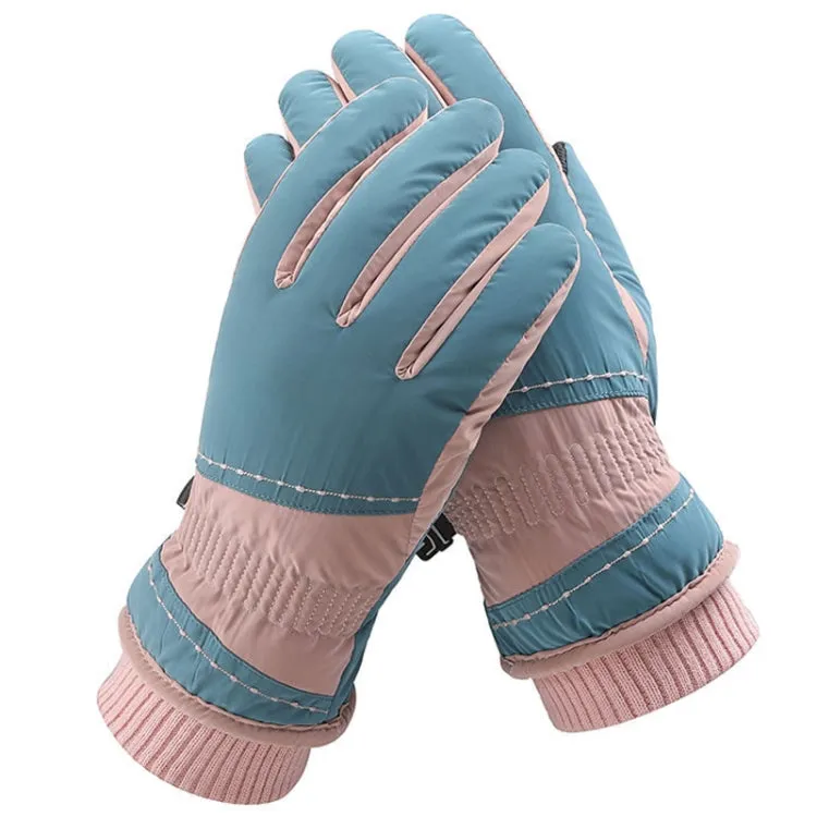 1 Pair WZ-207 Outdoor Warm And Windproof Thickened Cycling Sports Anti-fall Gloves(Blue Pink)