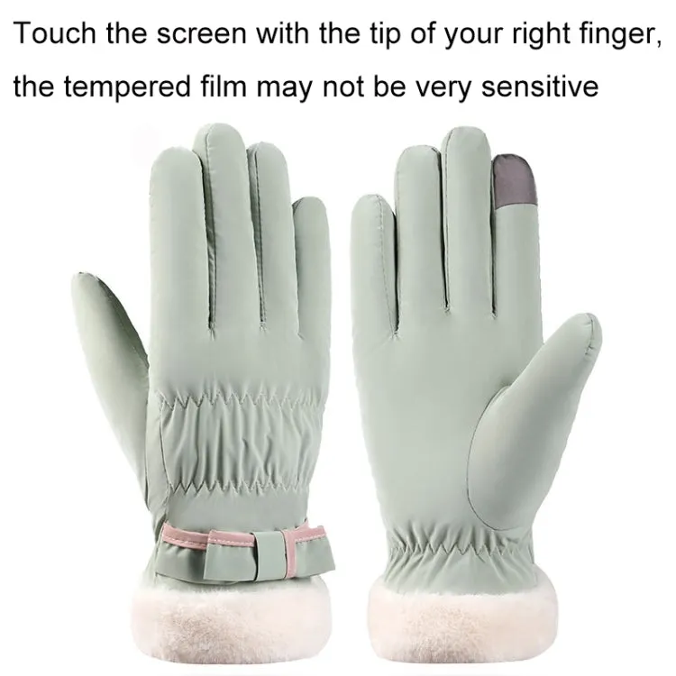 1 Pair YR205 Winter Warm Plus Fleece Mouth Driving Riding Sports Gloves, Size: Free Code(Black)