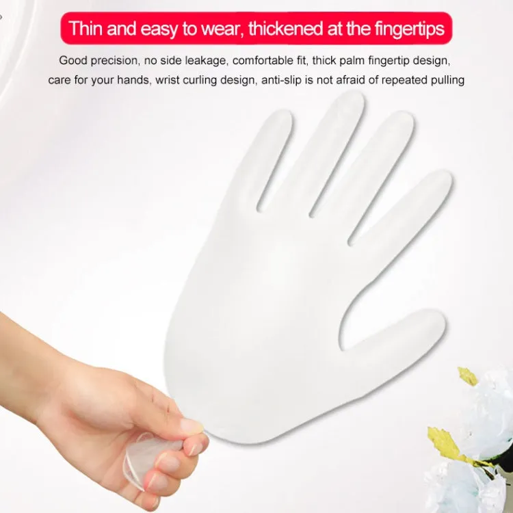 100 PCS Disposable PVC Examination Gloves Household Transparent Touchable Protective Gloves, Size: L