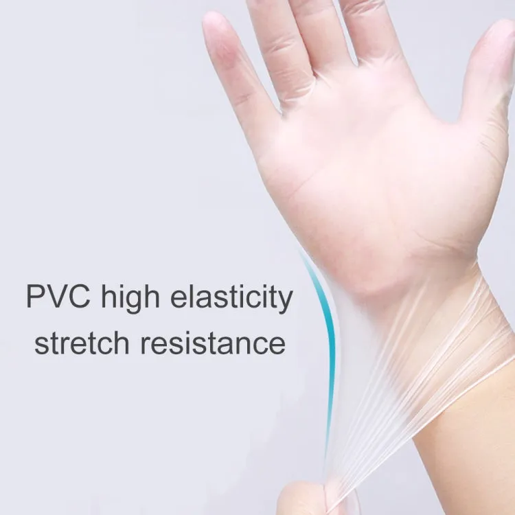 100 PCS Disposable PVC Examination Gloves Household Transparent Touchable Protective Gloves, Size: L