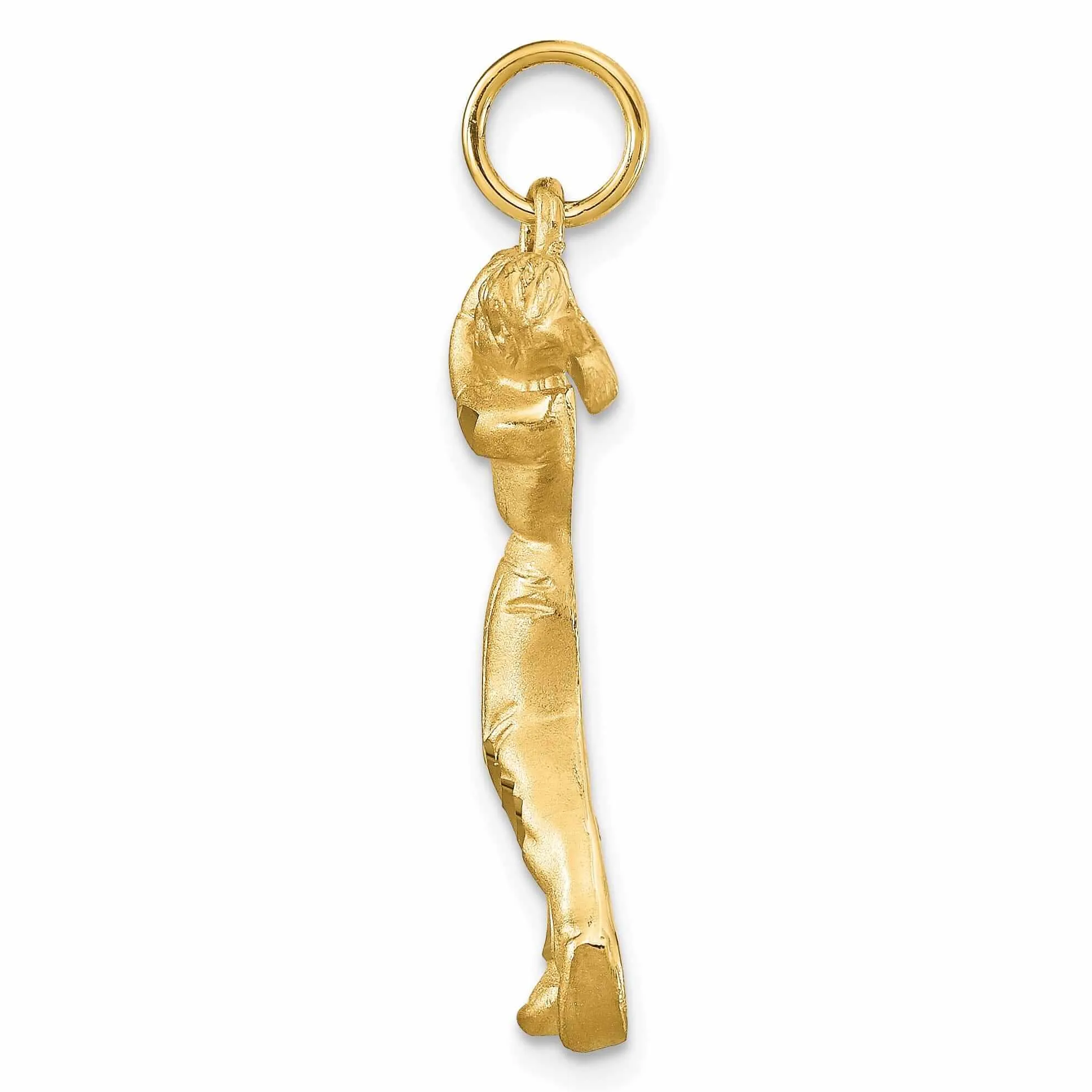 10k Yellow Gold Men Golf Player Swinging Charm