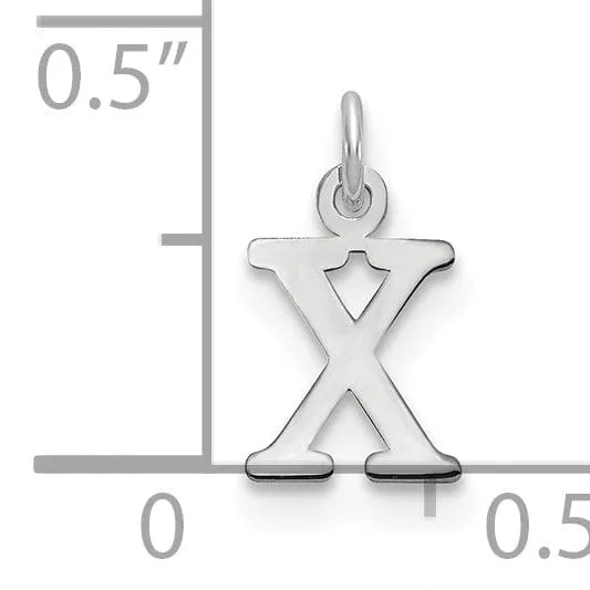 14k White Gold Cut-Out Letter X Initial Design Charm Pendant