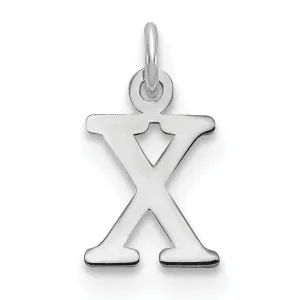 14k White Gold Cut-Out Letter X Initial Design Charm Pendant