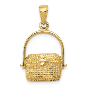 14k Yellow Gold Large Nantucket Basket Pendant