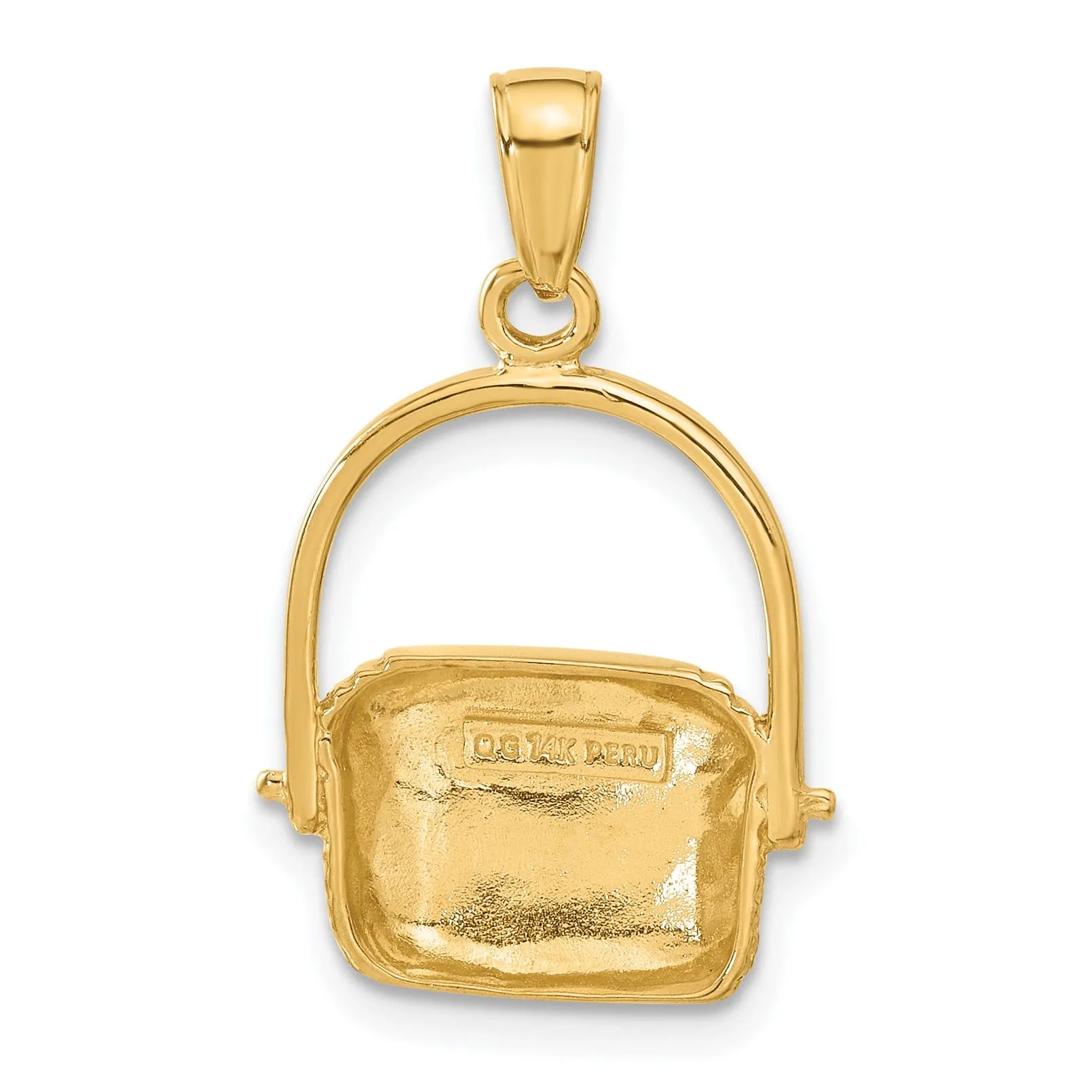 14k Yellow Gold Large Nantucket Basket Pendant