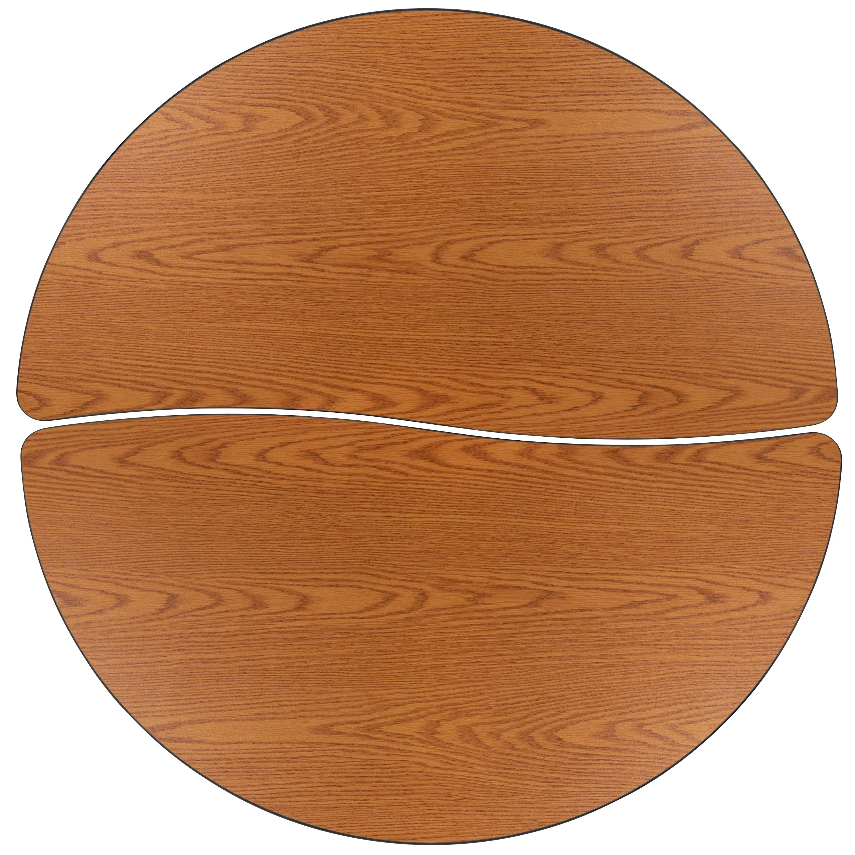 2PC 48" Circle Oak Table Set XU-GRP-A48-HCIRC-OAK-T-P-GG