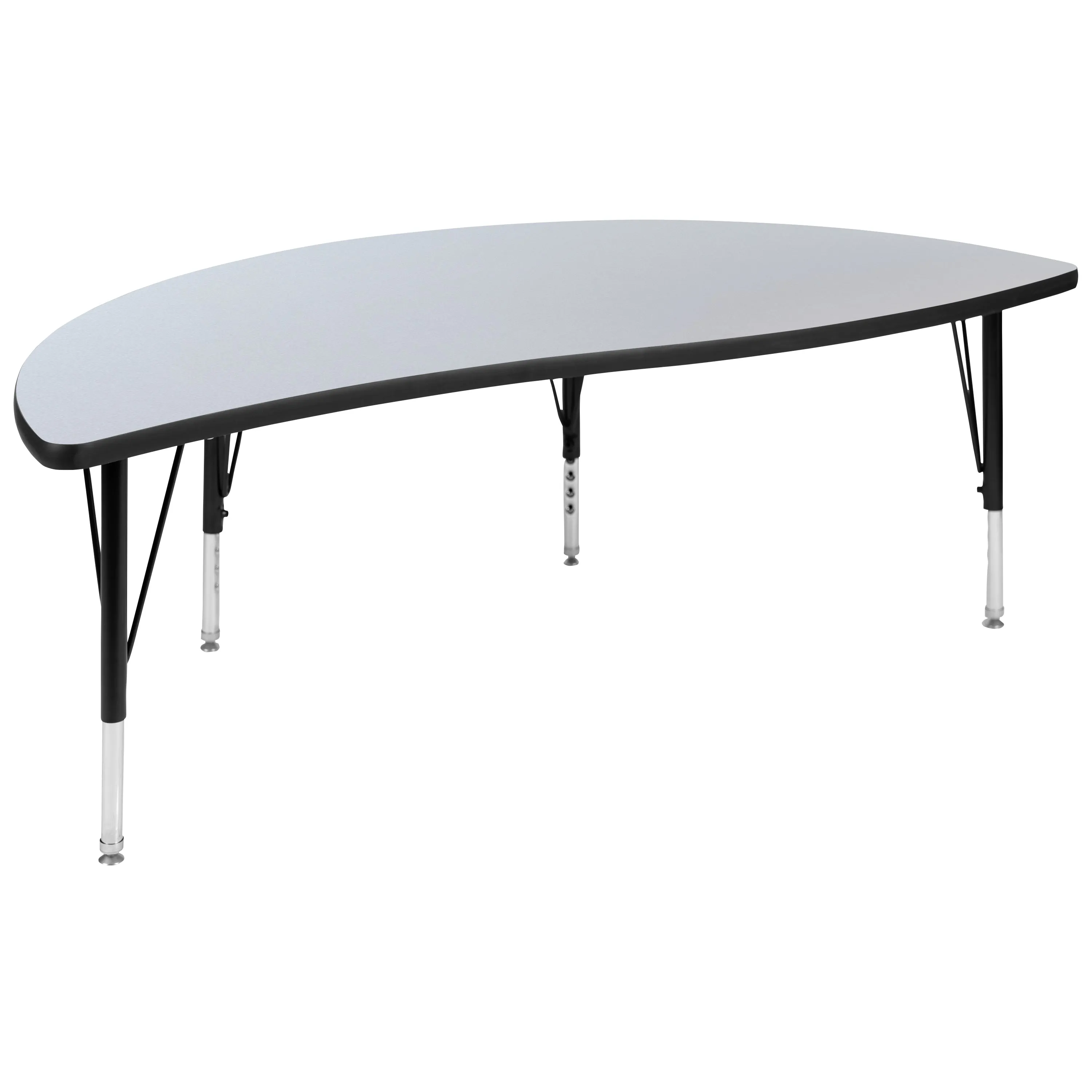 2PC 60" Circle Grey Table Set XU-GRP-A60-HCIRC-GY-T-P-GG