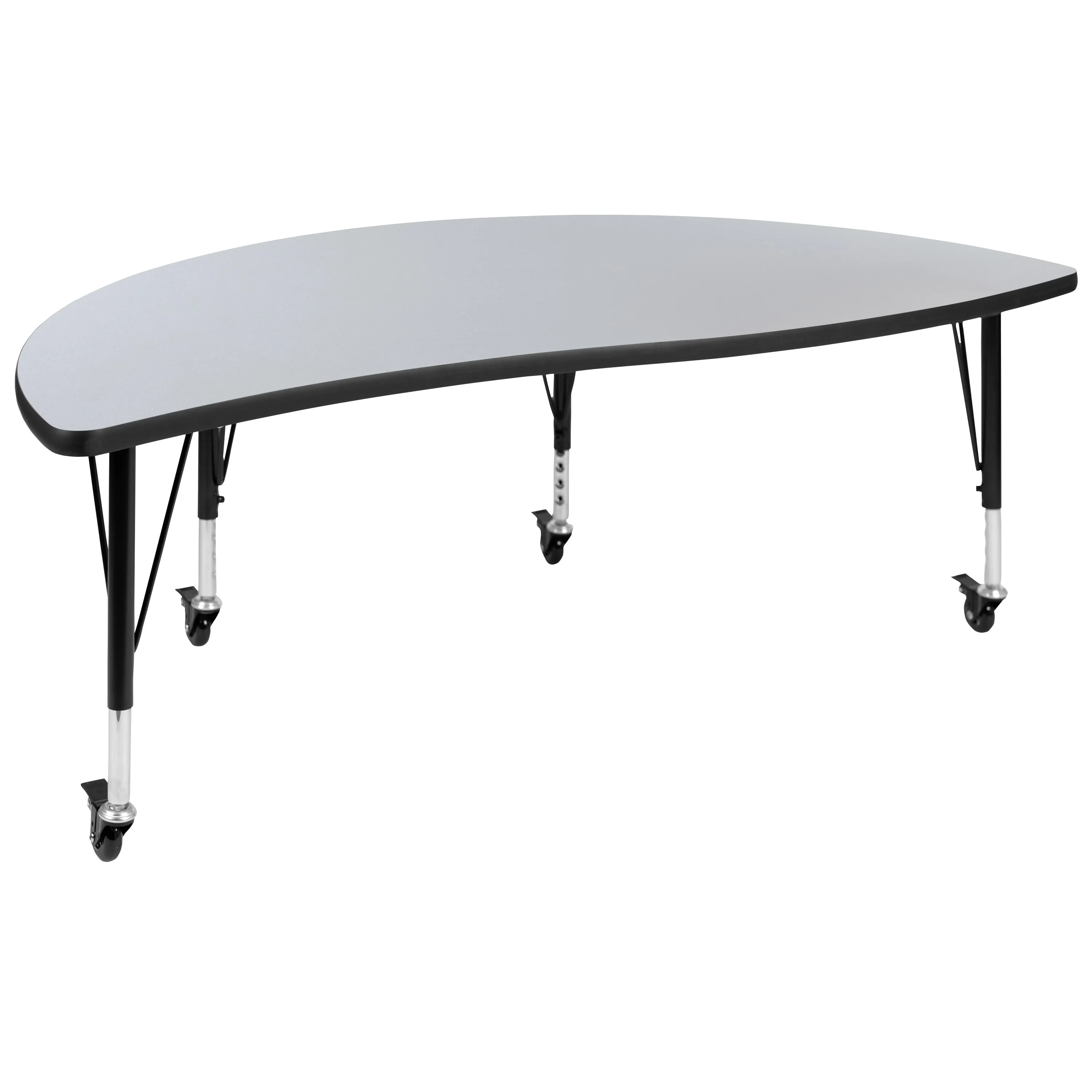 3PC 86" Oval Grey Table Set XU-GRP-A3060CON-60-GY-T-P-CAS-GG