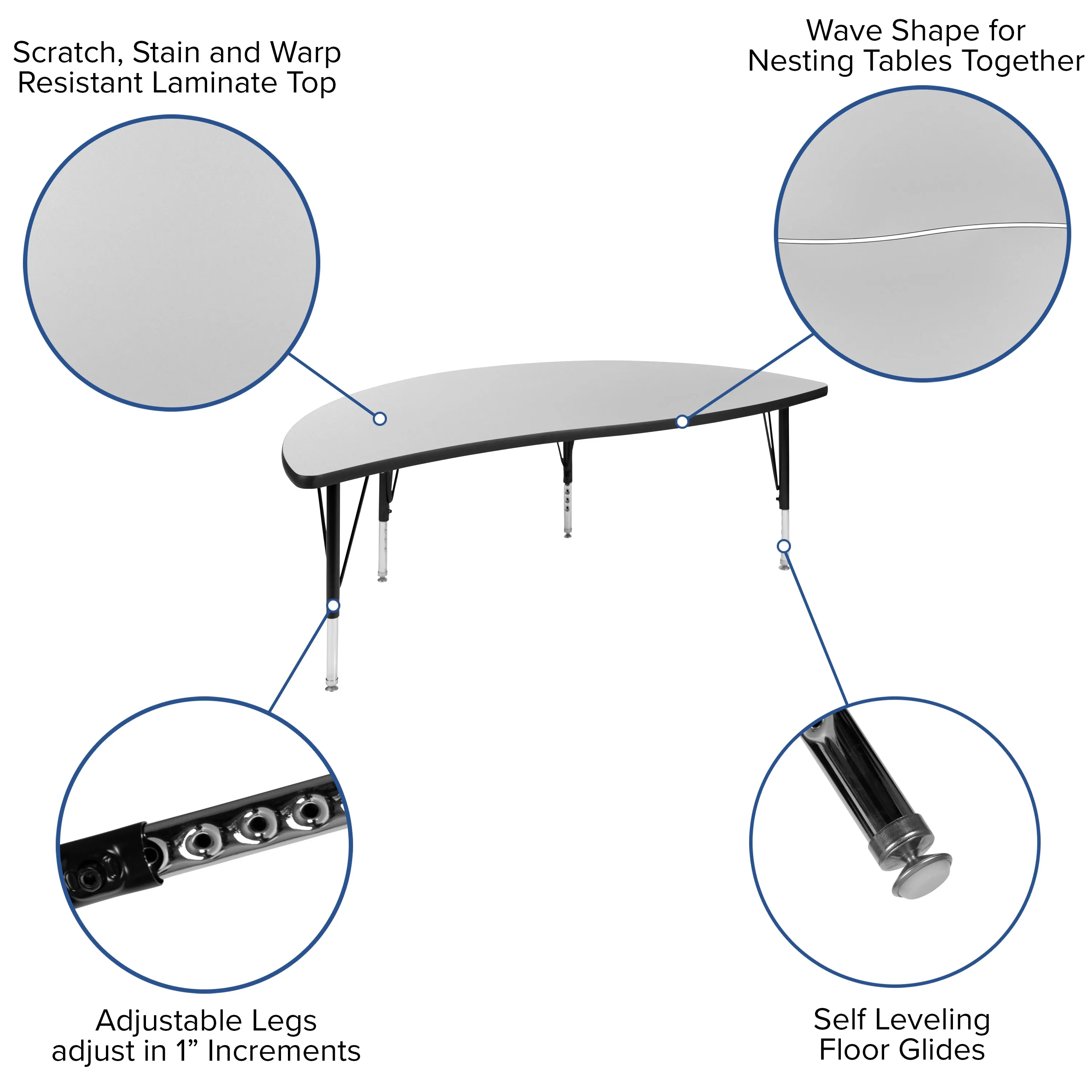 3PC 86" Oval Grey Table Set XU-GRP-A3060CON-60-GY-T-P-GG