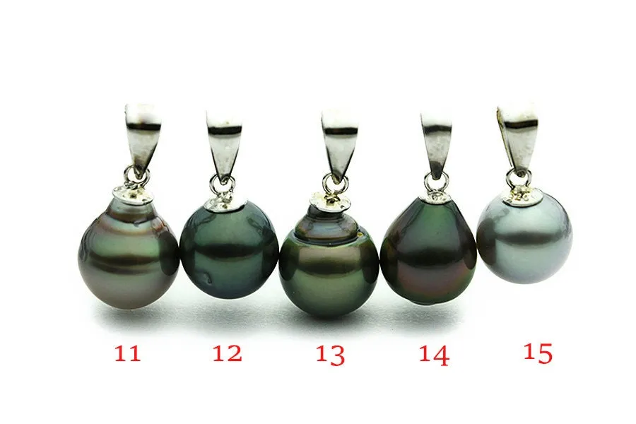 9mm Tahitian Pearl Pendants on Silver (116)