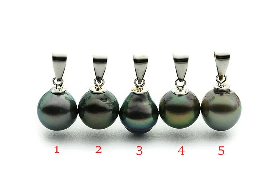 9mm Tahitian Pearl Pendants on Silver (116)