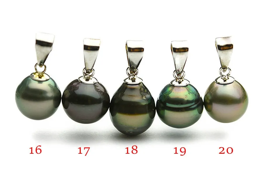 9mm Tahitian Pearl Pendants on Silver (116)