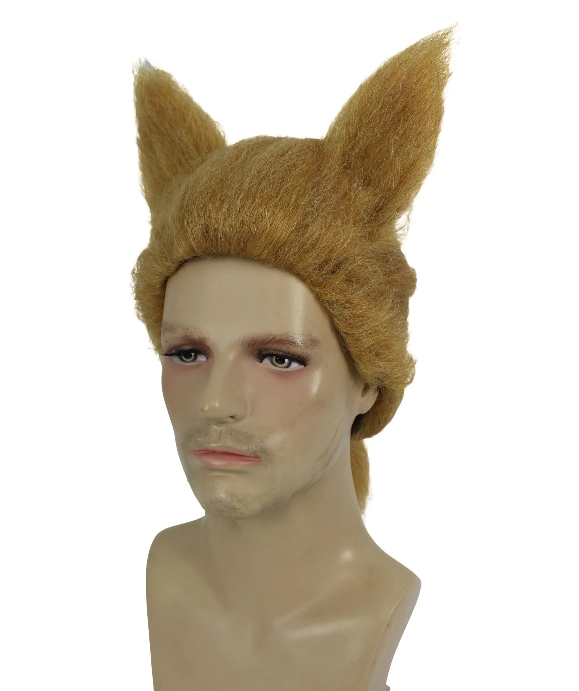 Adult Men's Blonde Half-man Half-dog Wig with Unruly Curls I Best for Halloween I Flame-retardant Synthetic Fiber