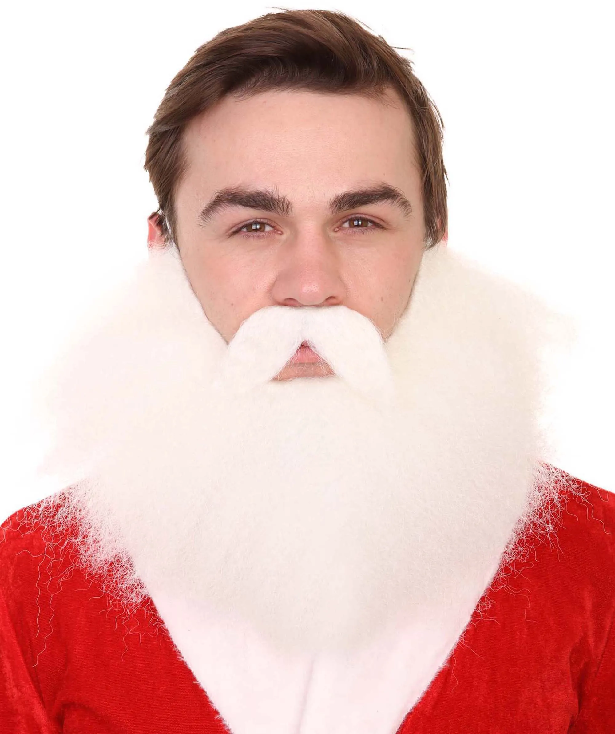 Adult Men's Christmas Santa Beard Set With Mustache | Perfect for Christmas and Halloween | Flame-retardant Synthetic Fiber