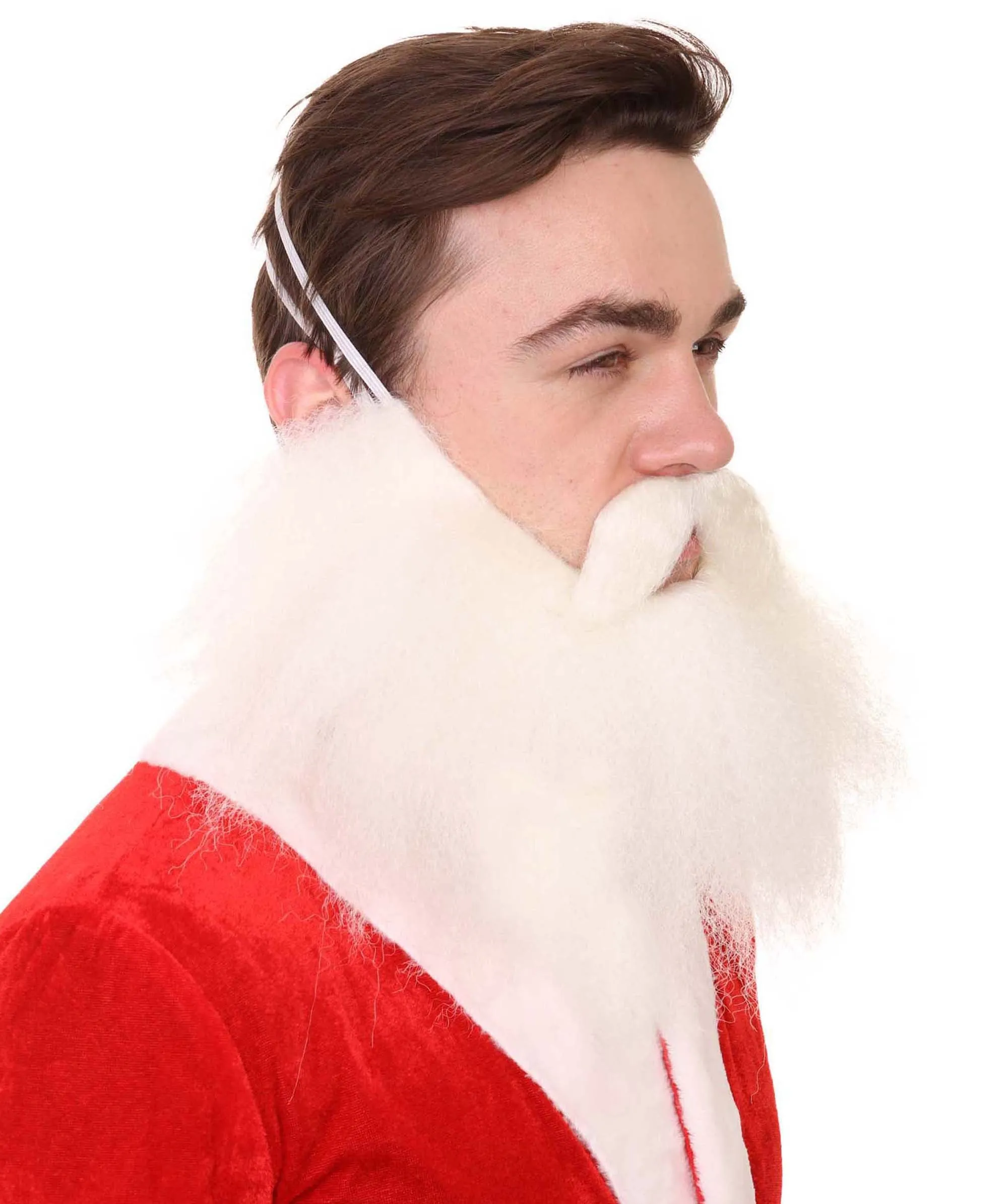 Adult Men's Christmas Santa Beard Set With Mustache | Perfect for Christmas and Halloween | Flame-retardant Synthetic Fiber