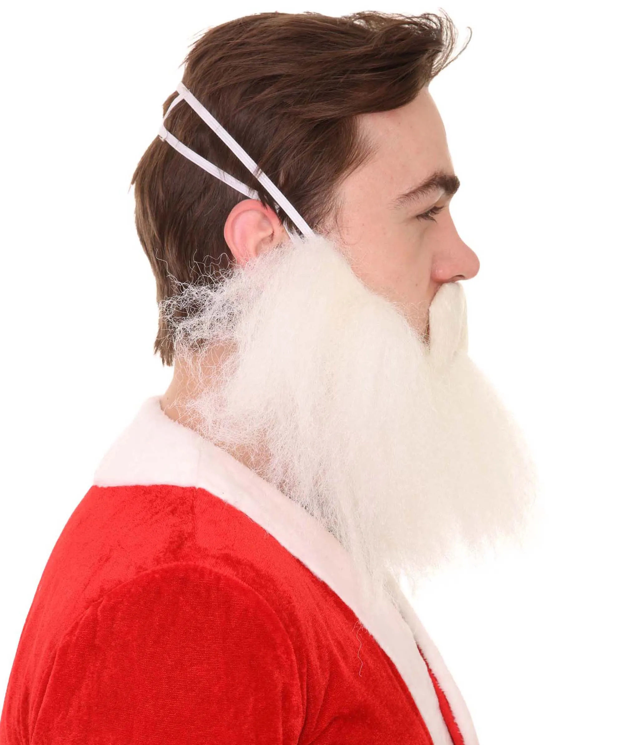 Adult Men's Christmas Santa Beard Set With Mustache | Perfect for Christmas and Halloween | Flame-retardant Synthetic Fiber