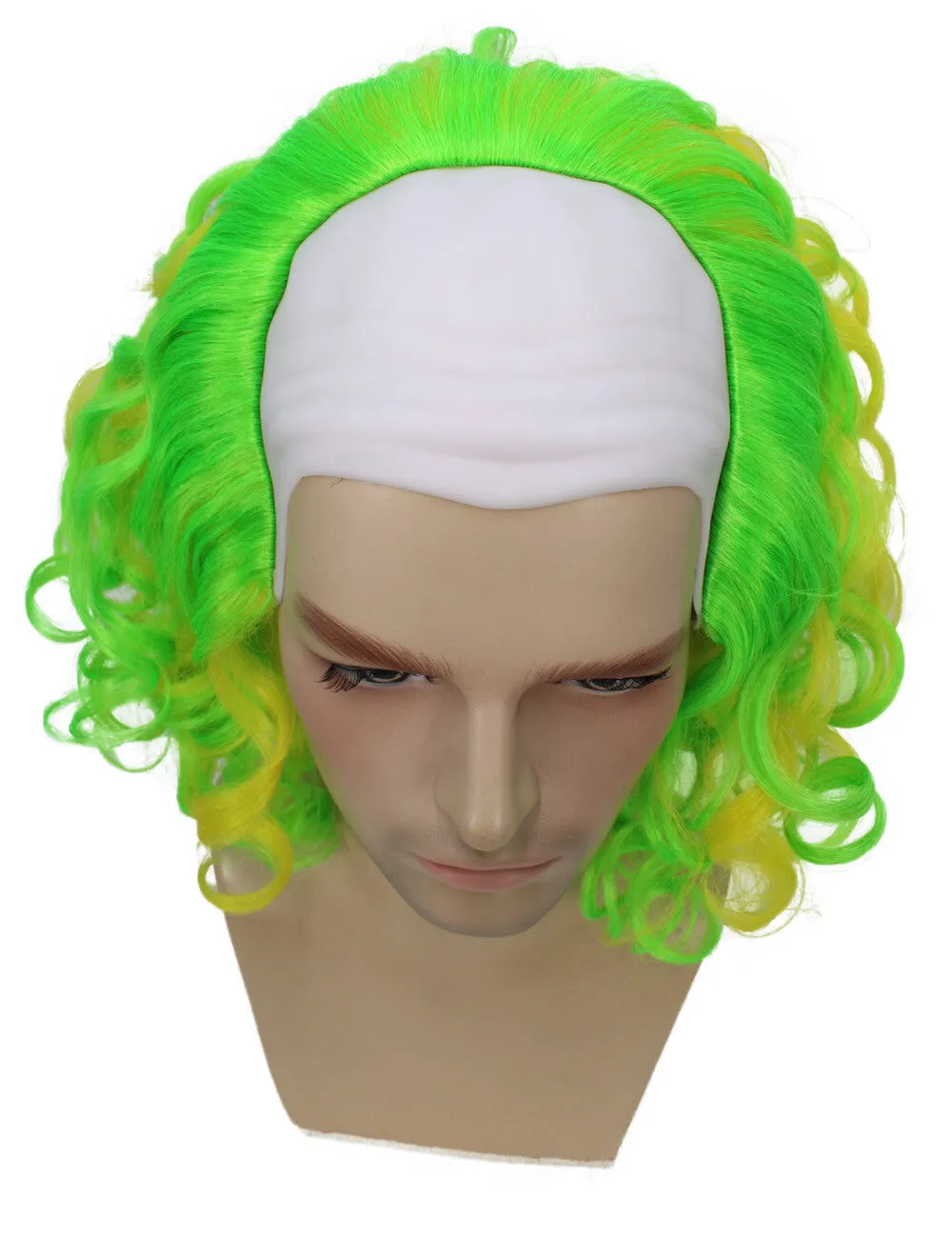 Adult Men's One Size Green Clown Wig| Perfect for Halloween| Flame-retardant Synthetic Fiber