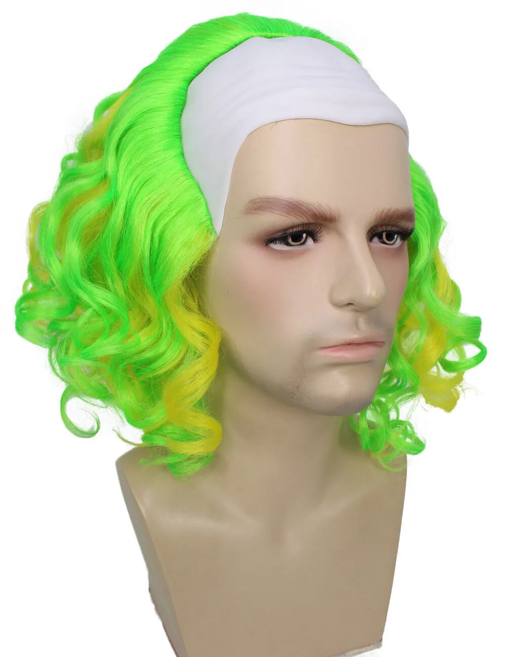 Adult Men's One Size Green Clown Wig| Perfect for Halloween| Flame-retardant Synthetic Fiber