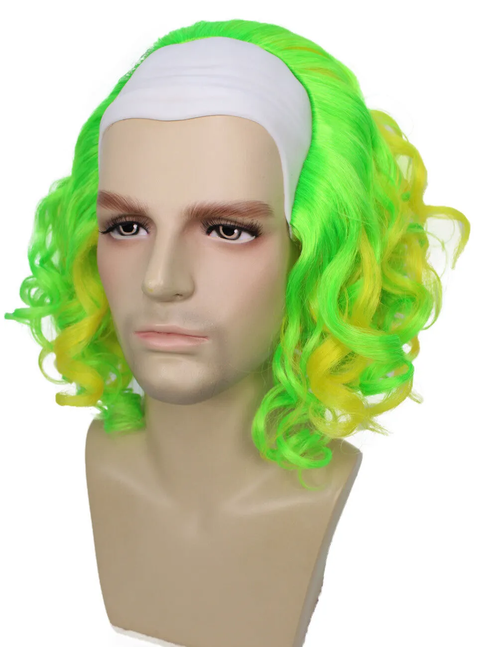 Adult Men's One Size Green Clown Wig| Perfect for Halloween| Flame-retardant Synthetic Fiber