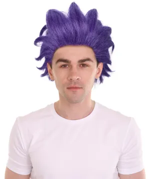 Adult Men's Purple Spiky Cosplay Wig| Perfect for Halloween| Flame-retardant Synthetic Fiber