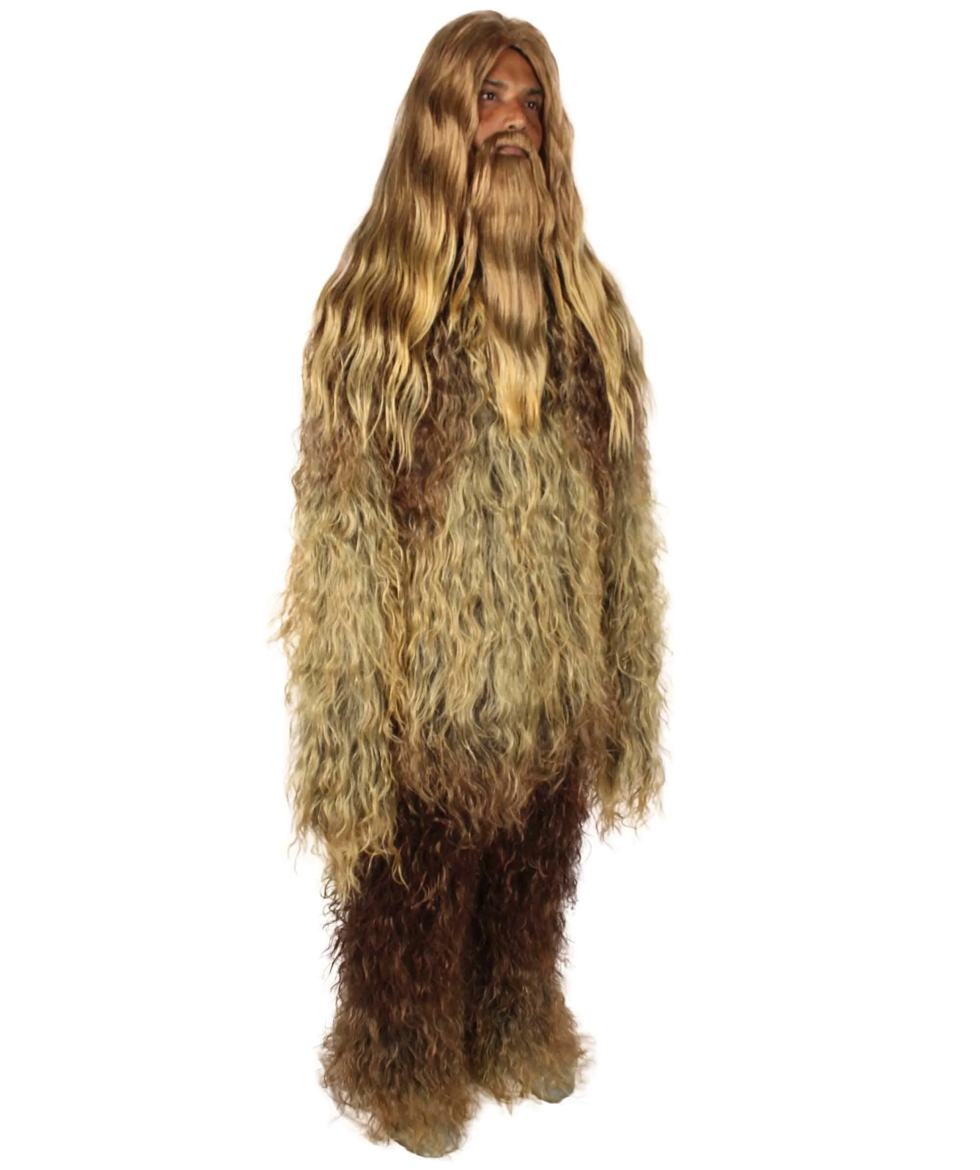 Adult Unisex Bigfoot Horror Wig with Mustache and Beard Bundle | Multiple Color Options