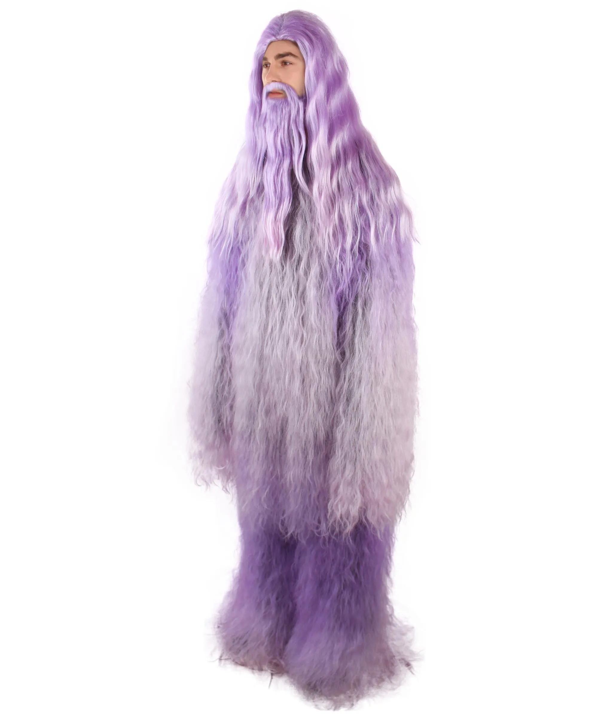 Adult Unisex Bigfoot Horror Wig with Mustache and Beard Bundle | Multiple Color Options