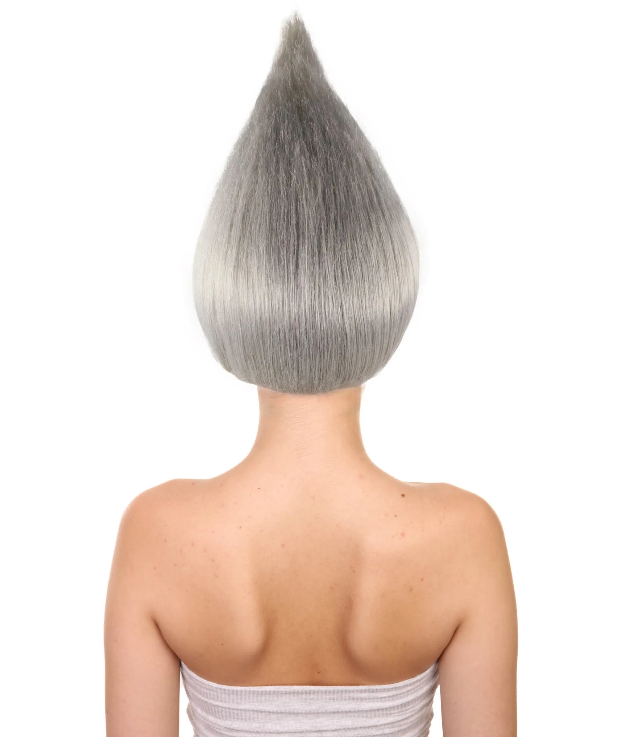 Adult Unisex Pointy Troll Grey Wig | Perfect for Halloween | Flame-retardant Synthetic Fiber