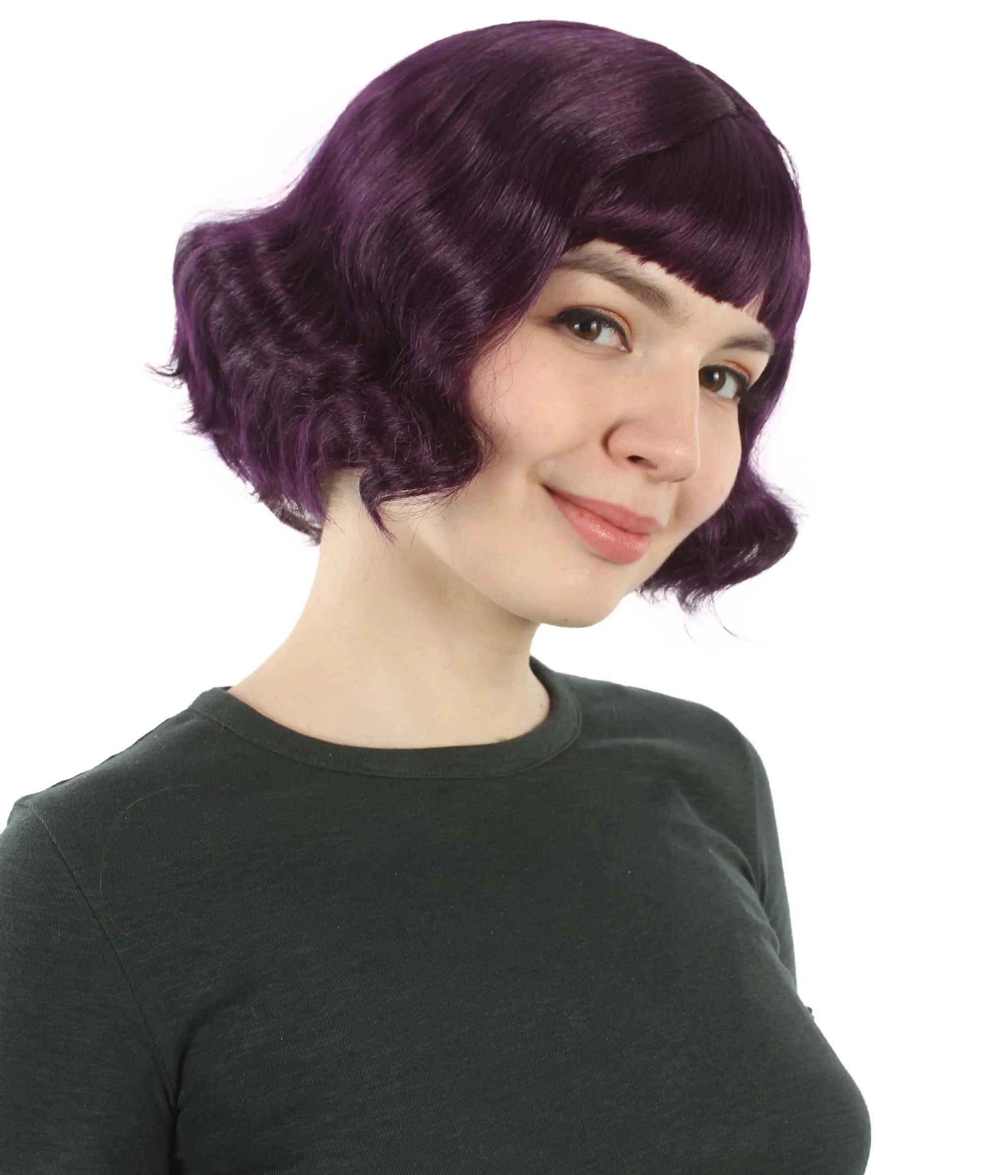 Adult Women's 11" Inch Medium Length Wavy Pop Icon Wig, Multiple Color Synthetic Fiber Hair | HPO