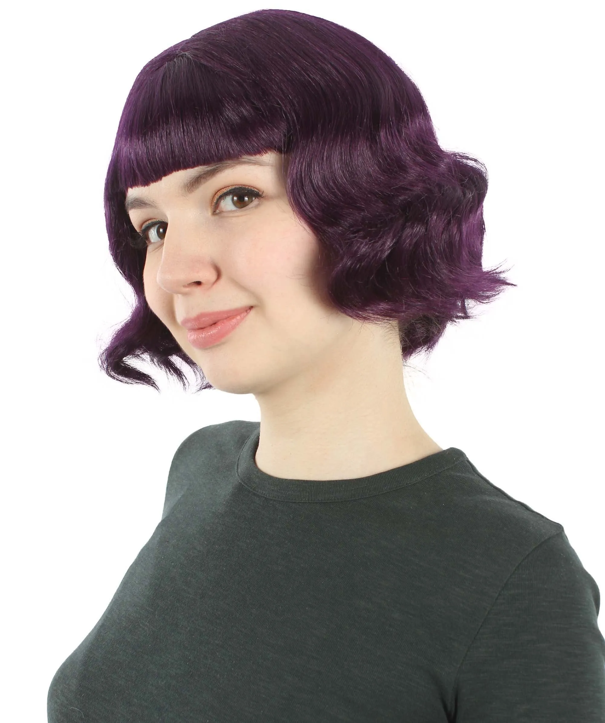 Adult Women's 11" Inch Medium Length Wavy Pop Icon Wig, Multiple Color Synthetic Fiber Hair | HPO