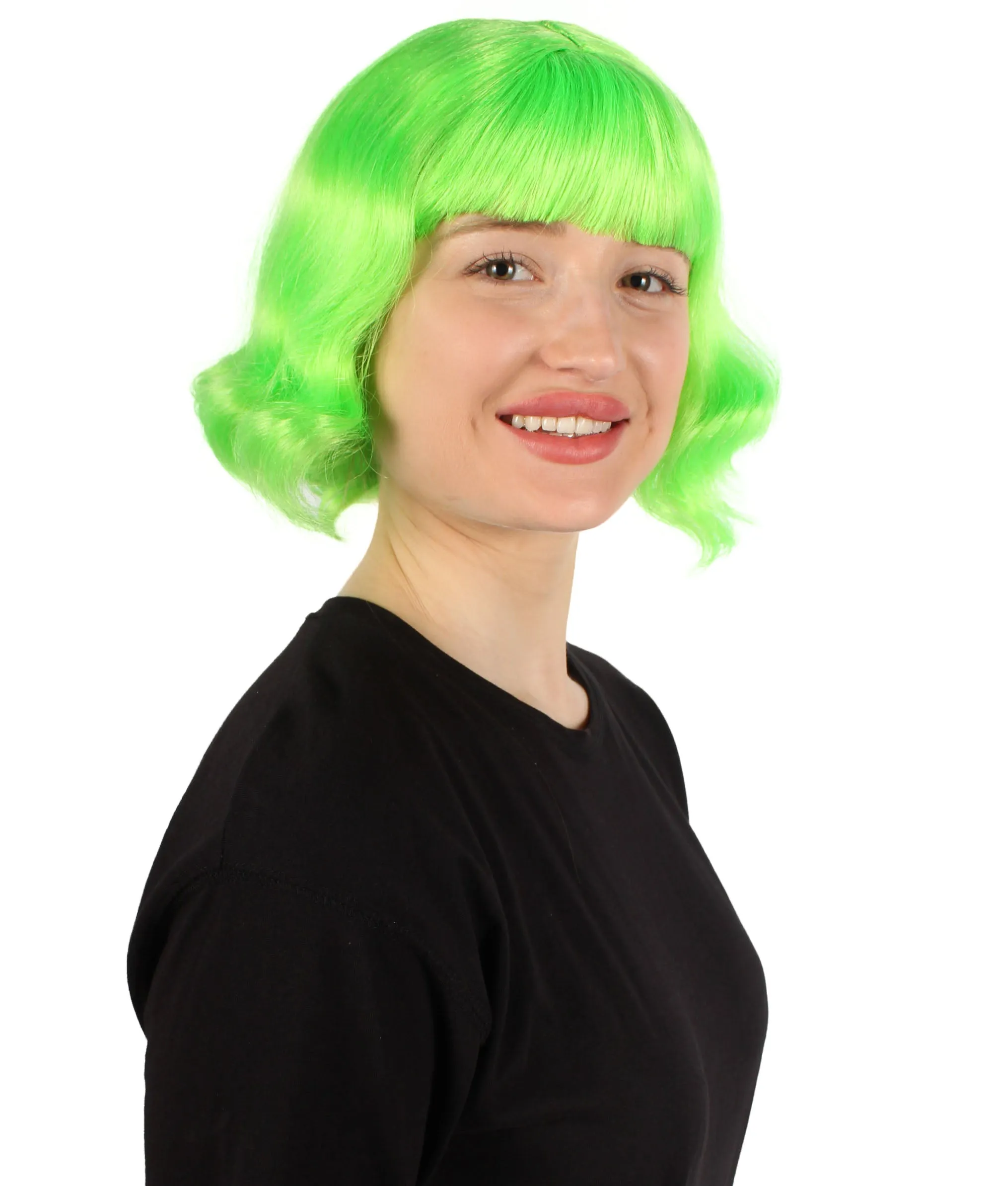 Adult Women's 11" Inch Medium Length Wavy Pop Icon Wig, Multiple Color Synthetic Fiber Hair | HPO