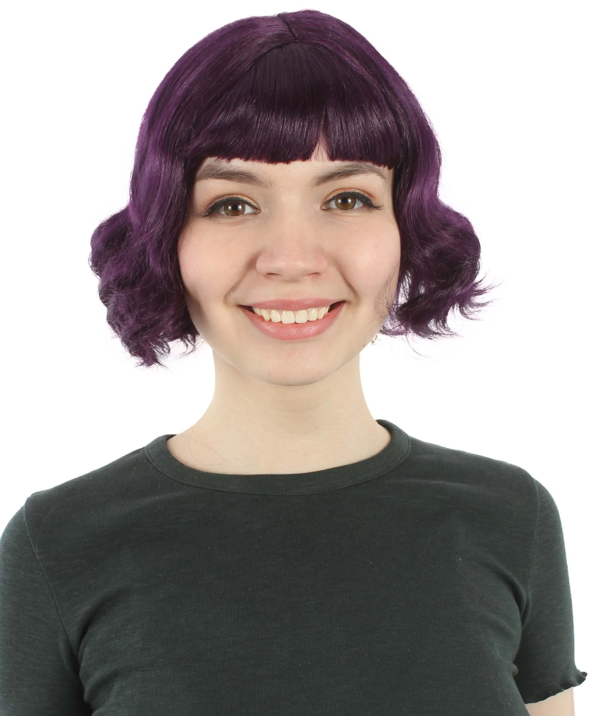 Adult Women's 11" Inch Medium Length Wavy Pop Icon Wig, Multiple Color Synthetic Fiber Hair | HPO