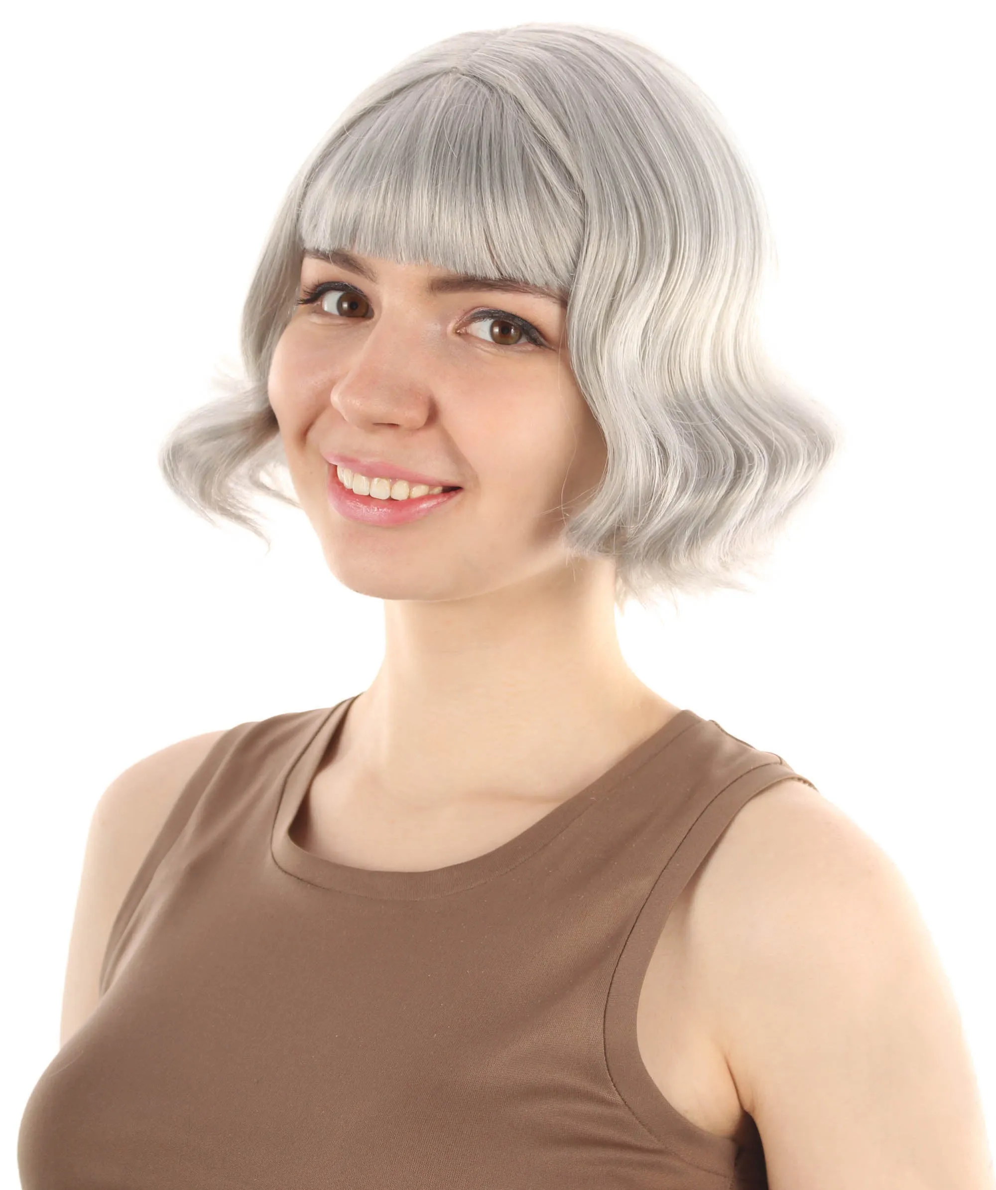 Adult Women's 11" Inch Medium Length Wavy Pop Icon Wig, Multiple Color Synthetic Fiber Hair | HPO