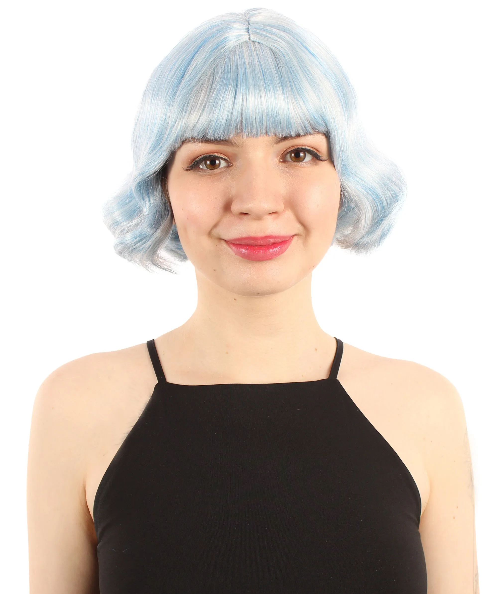 Adult Women's 11" Inch Medium Length Wavy Pop Icon Wig, Multiple Color Synthetic Fiber Hair | HPO