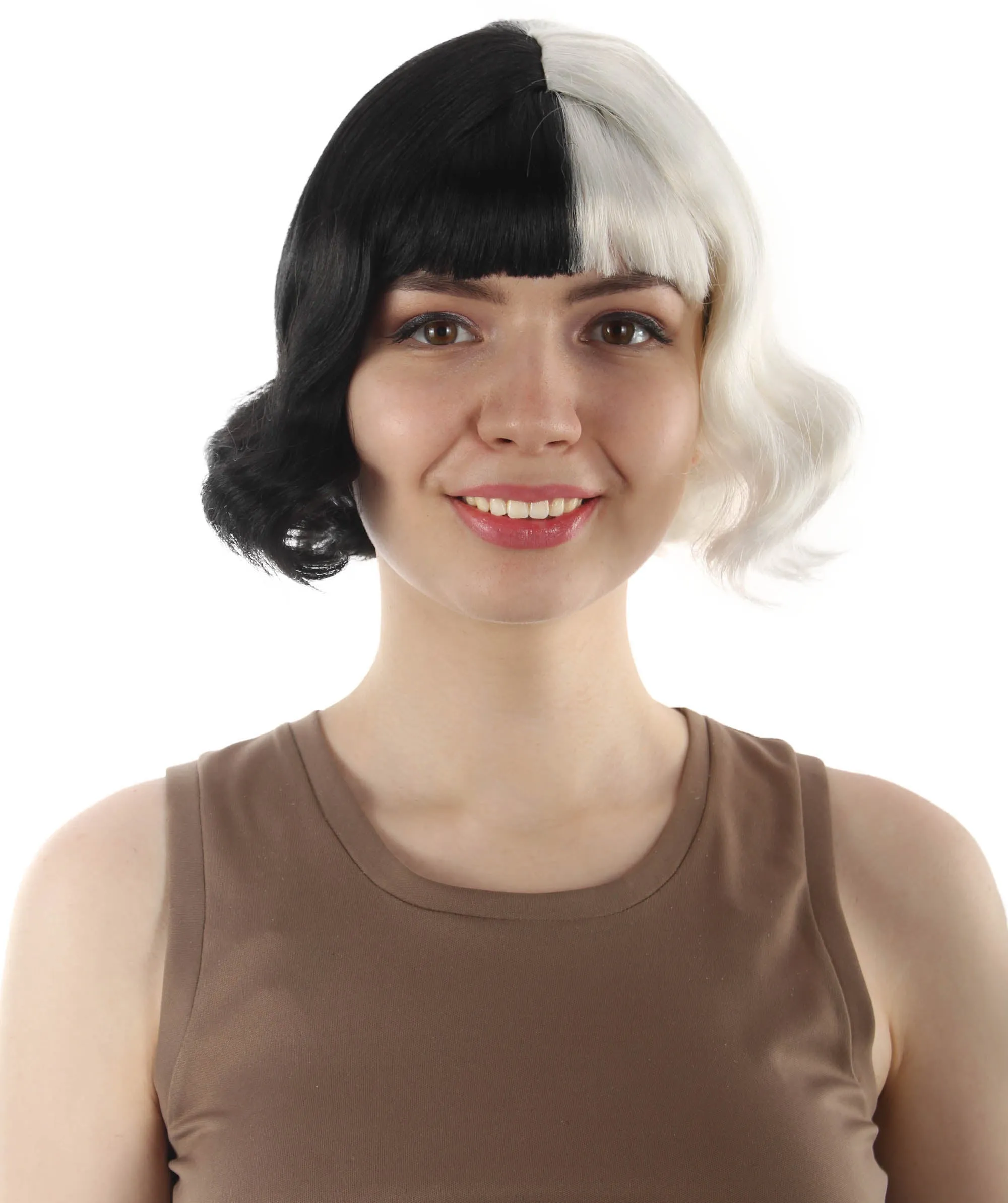 Adult Women's 11" Inch Medium Length Wavy Pop Icon Wig, Multiple Color Synthetic Fiber Hair | HPO