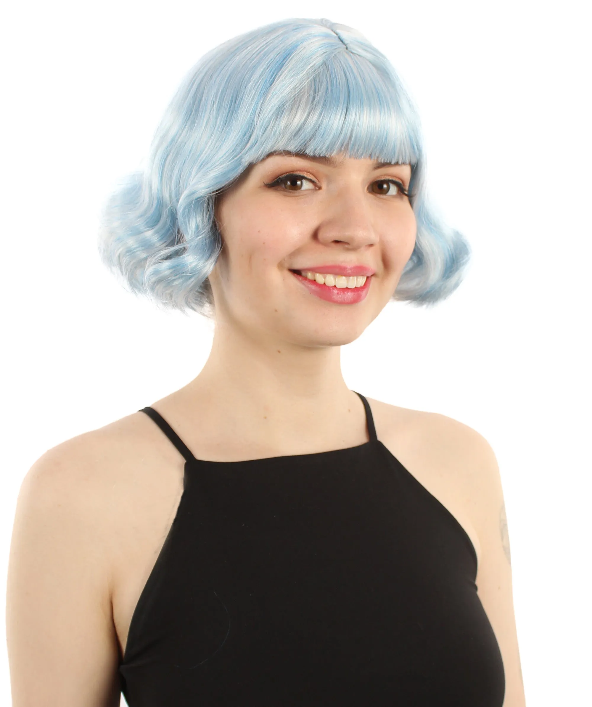 Adult Women's 11" Inch Medium Length Wavy Pop Icon Wig, Multiple Color Synthetic Fiber Hair | HPO