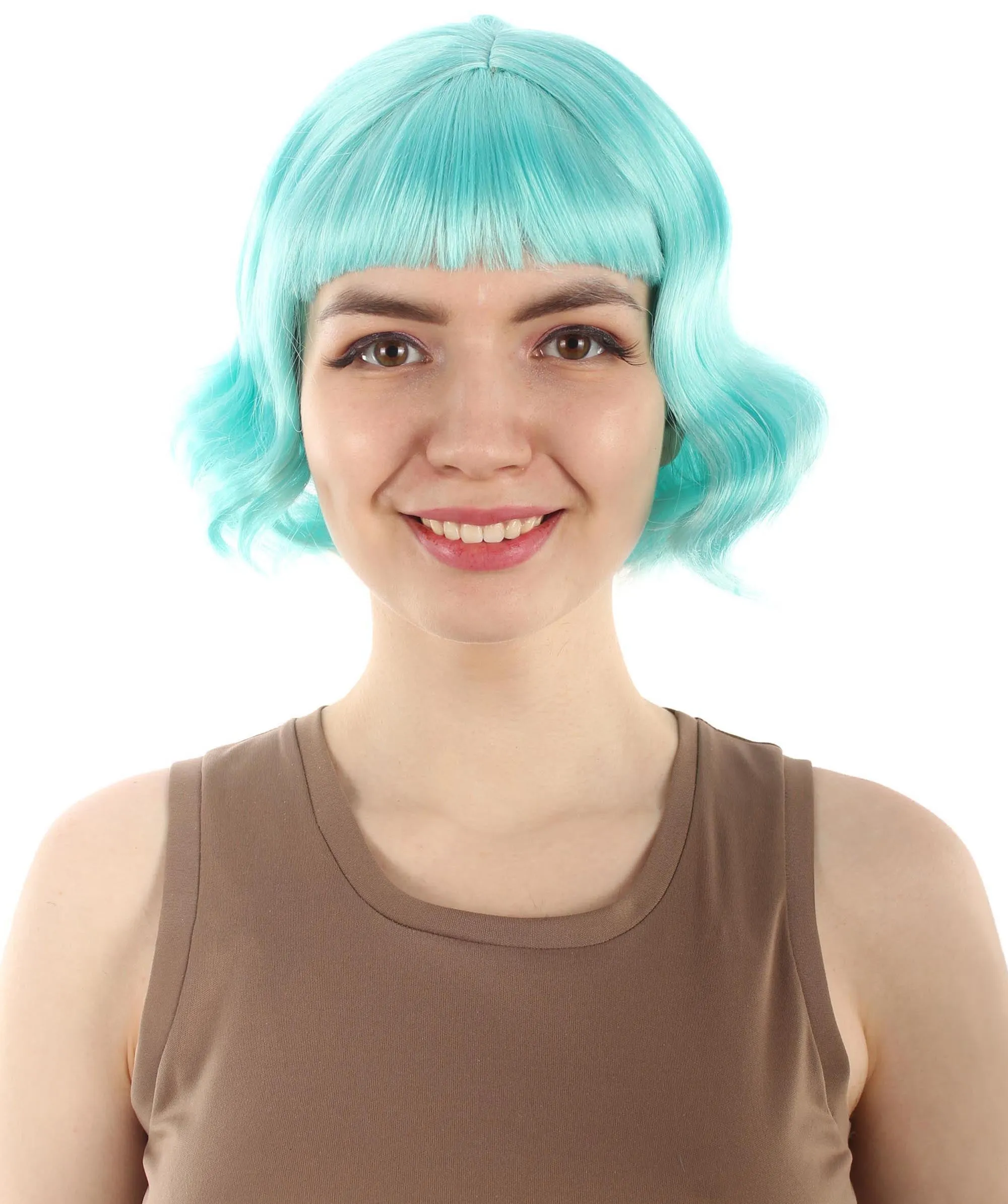 Adult Women's 11" Inch Medium Length Wavy Pop Icon Wig, Multiple Color Synthetic Fiber Hair | HPO