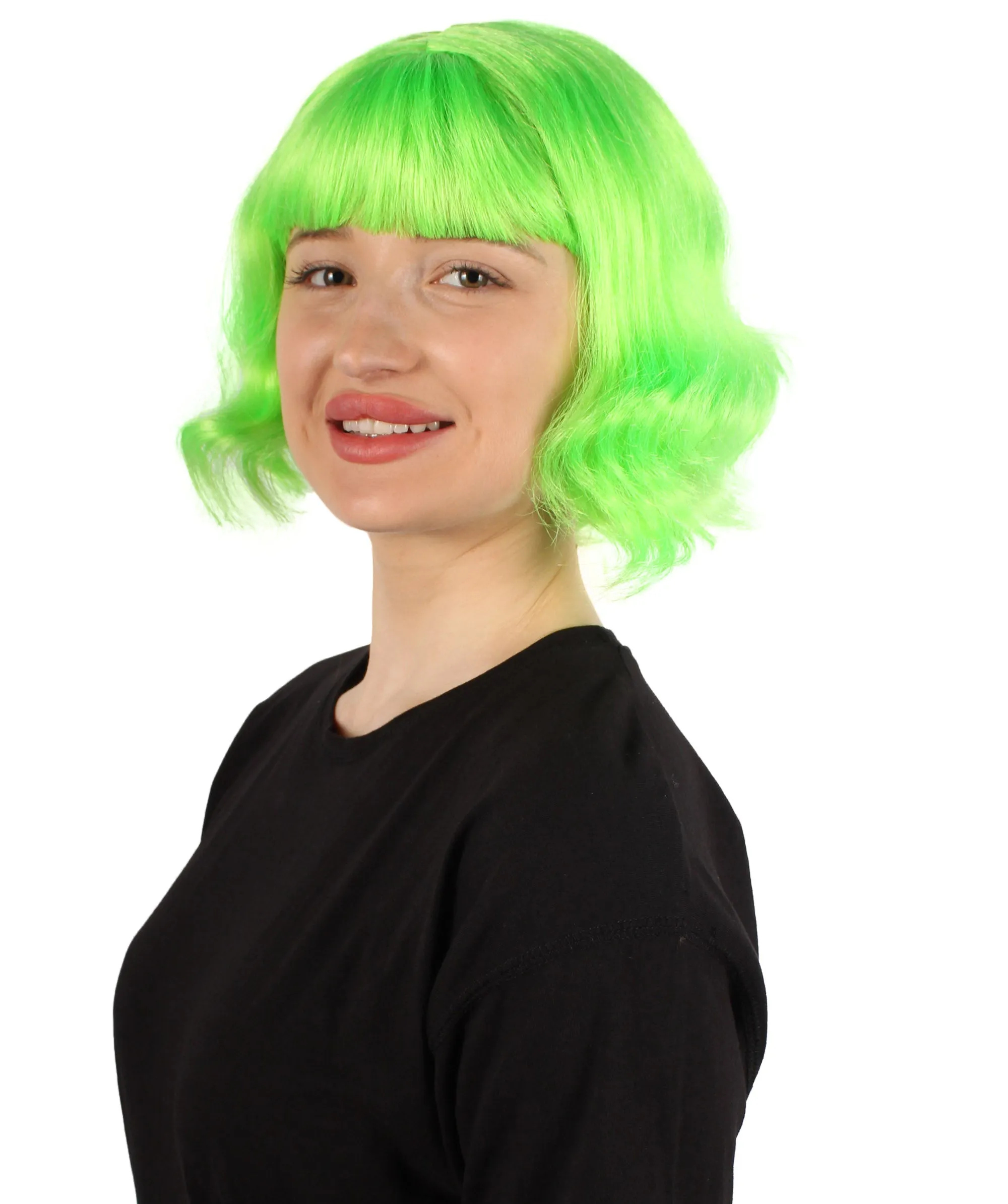 Adult Women's 11" Inch Medium Length Wavy Pop Icon Wig, Multiple Color Synthetic Fiber Hair | HPO