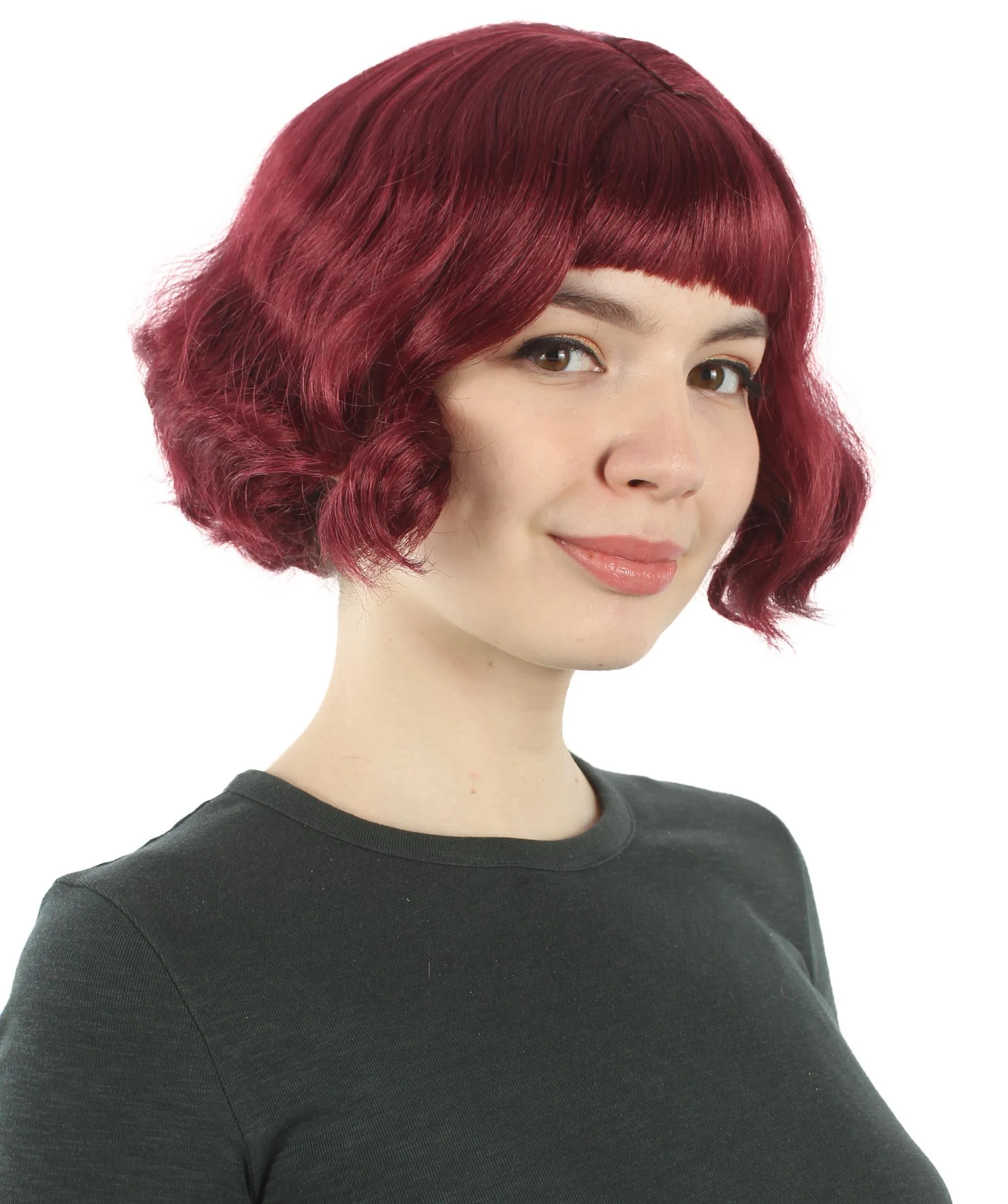 Adult Women's 11" Inch Medium Length Wavy Pop Icon Wig, Multiple Color Synthetic Fiber Hair | HPO