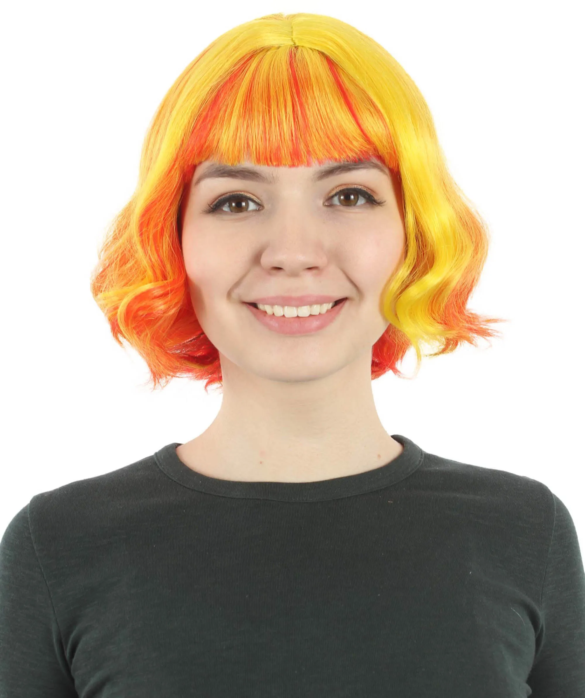 Adult Women's 11" Inch Medium Length Wavy Pop Icon Wig, Multiple Color Synthetic Fiber Hair | HPO