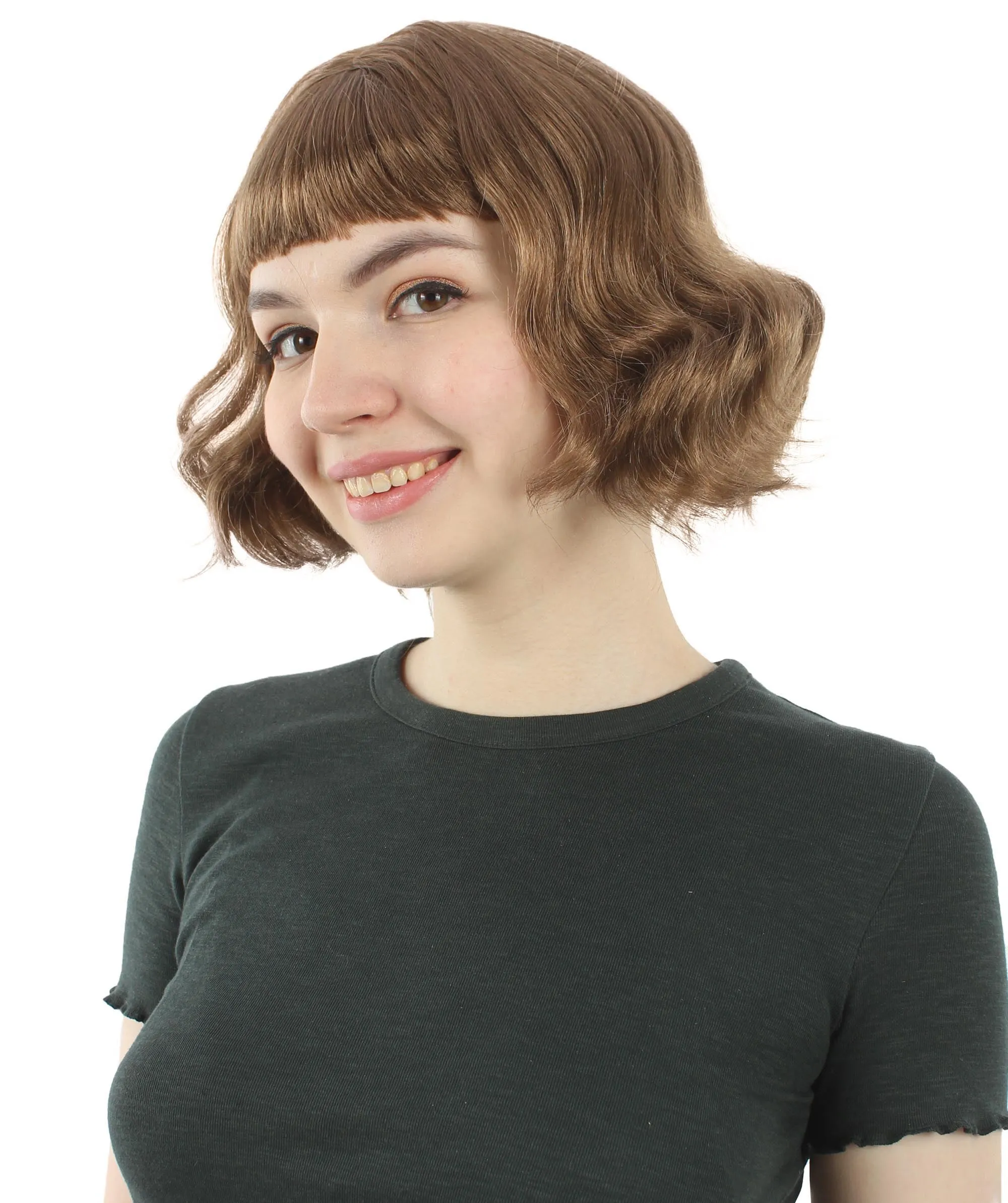 Adult Women's 11" Inch Medium Length Wavy Pop Icon Wig, Multiple Color Synthetic Fiber Hair | HPO