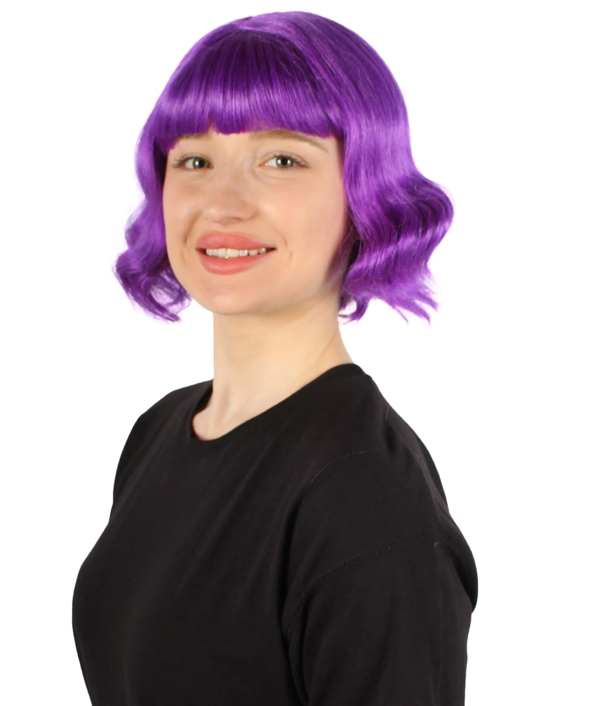 Adult Women's 11" Inch Medium Length Wavy Pop Icon Wig, Multiple Color Synthetic Fiber Hair | HPO