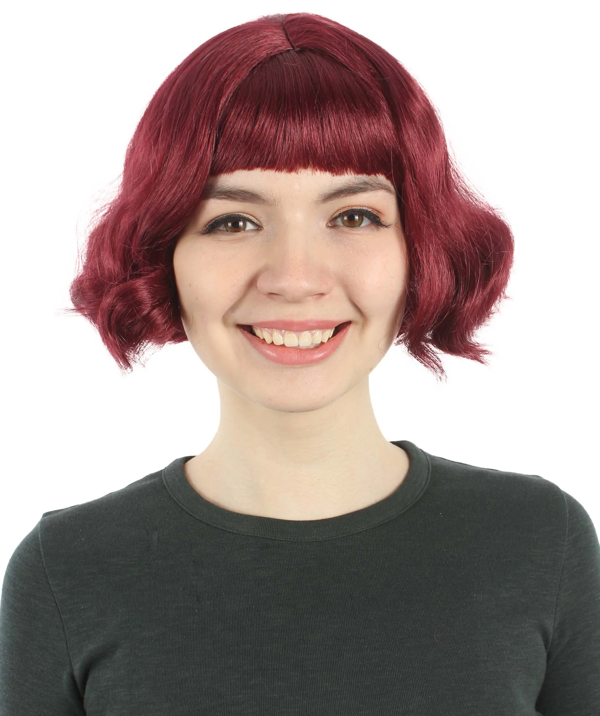 Adult Women's 11" Inch Medium Length Wavy Pop Icon Wig, Multiple Color Synthetic Fiber Hair | HPO