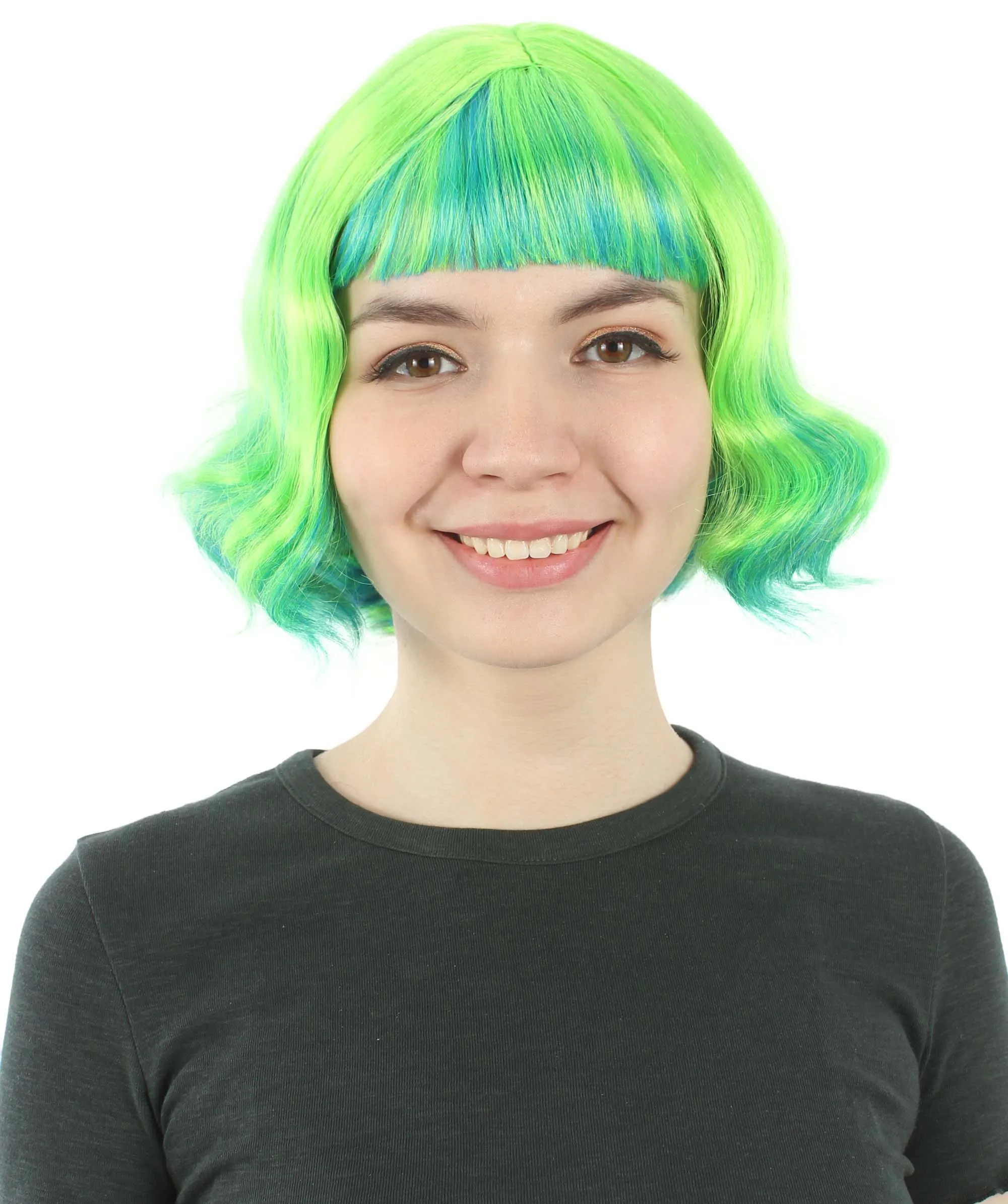 Adult Women's 11" Inch Medium Length Wavy Pop Icon Wig, Multiple Color Synthetic Fiber Hair | HPO