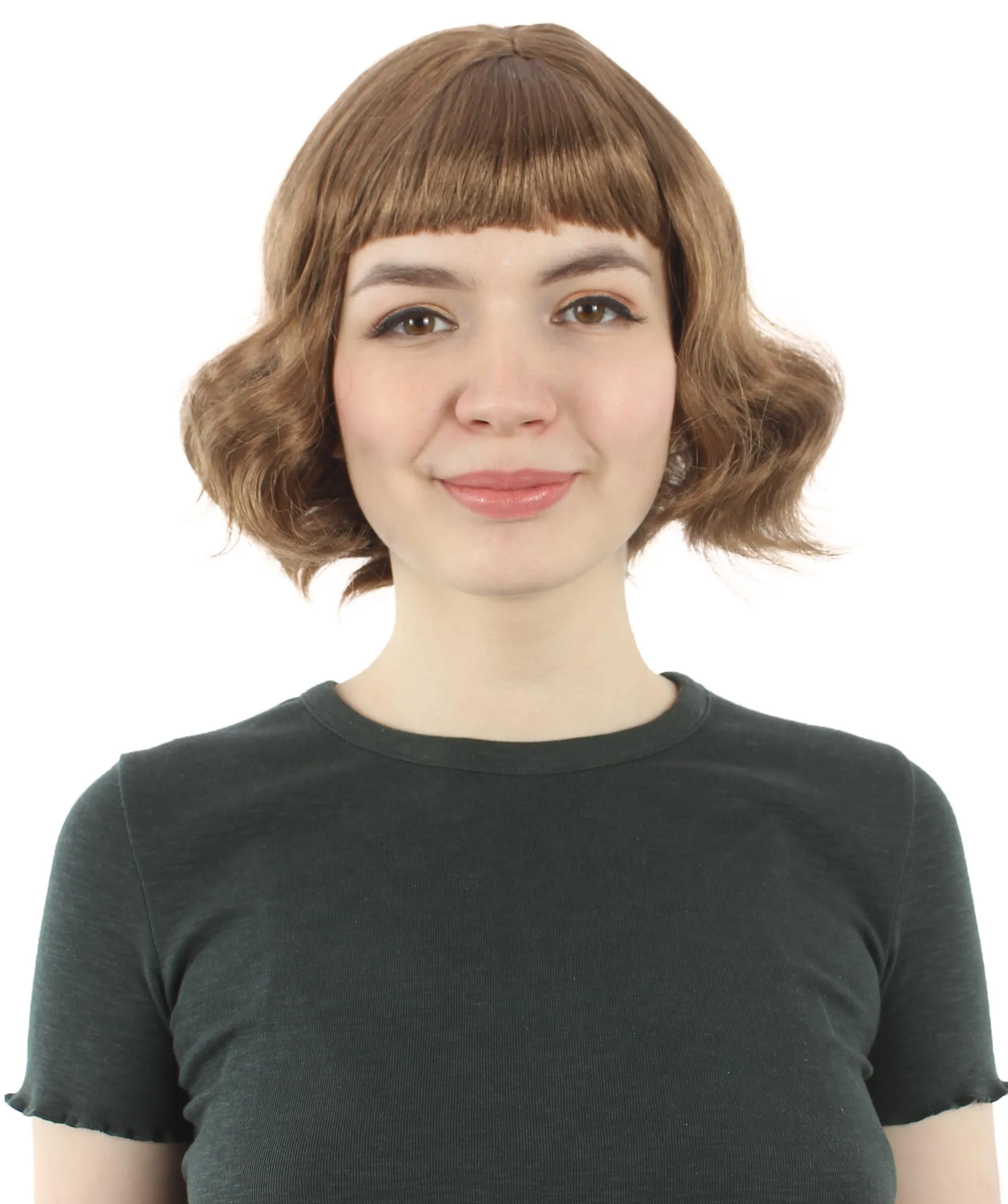 Adult Women's 11" Inch Medium Length Wavy Pop Icon Wig, Multiple Color Synthetic Fiber Hair | HPO