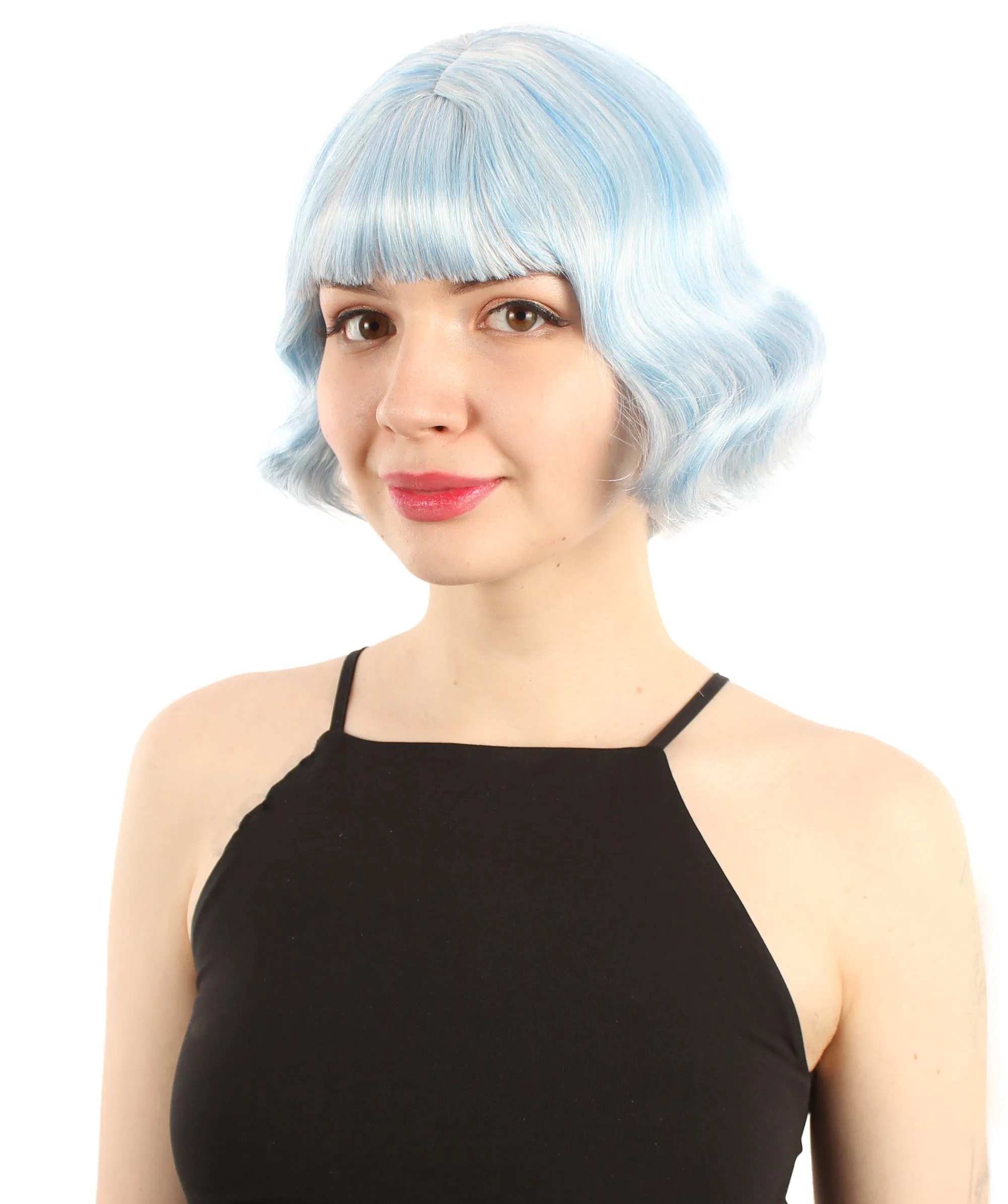 Adult Women's 11" Inch Medium Length Wavy Pop Icon Wig, Multiple Color Synthetic Fiber Hair | HPO