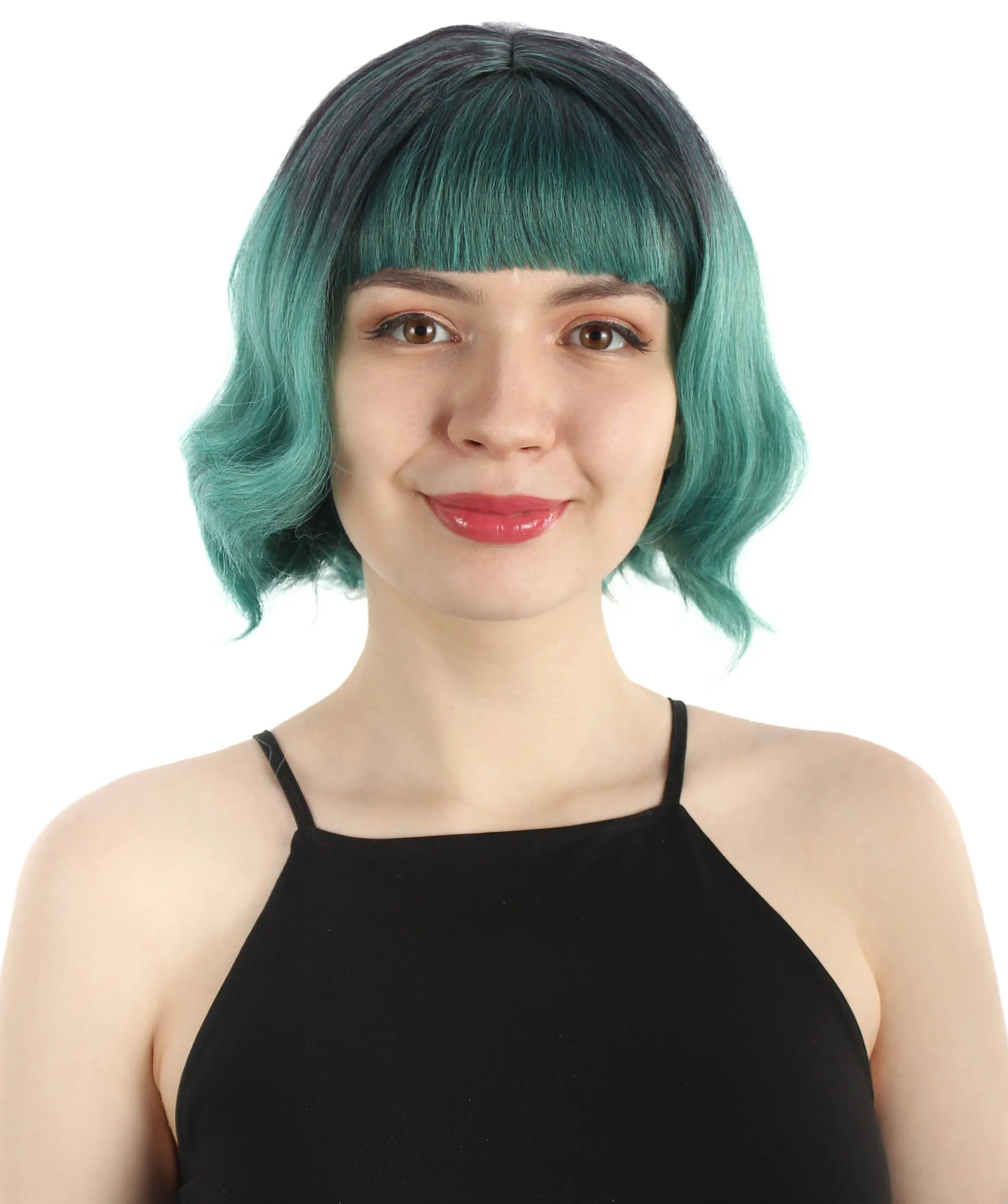 Adult Women's 11" Inch Medium Length Wavy Pop Icon Wig, Multiple Color Synthetic Fiber Hair | HPO