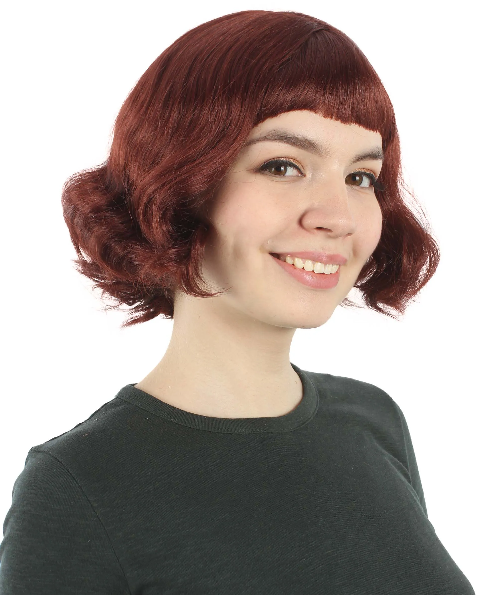 Adult Women's 11" Inch Medium Length Wavy Pop Icon Wig, Multiple Color Synthetic Fiber Hair | HPO