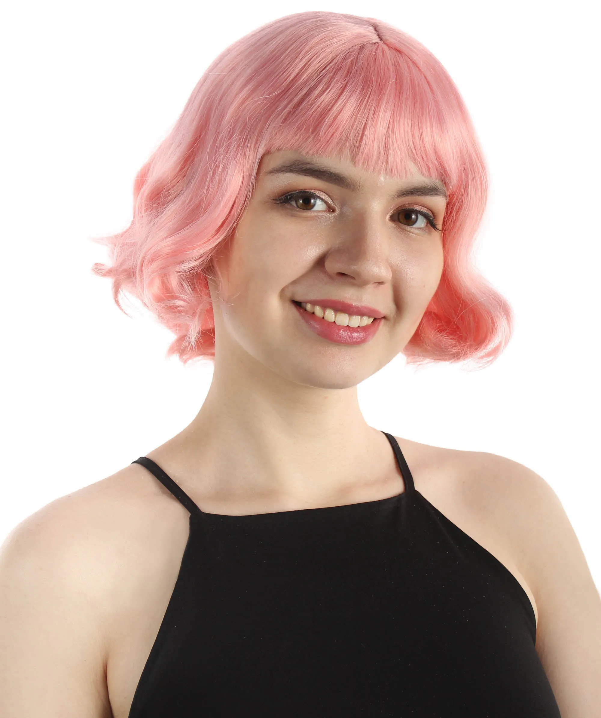 Adult Women's 11" Inch Medium Length Wavy Pop Icon Wig, Multiple Color Synthetic Fiber Hair | HPO