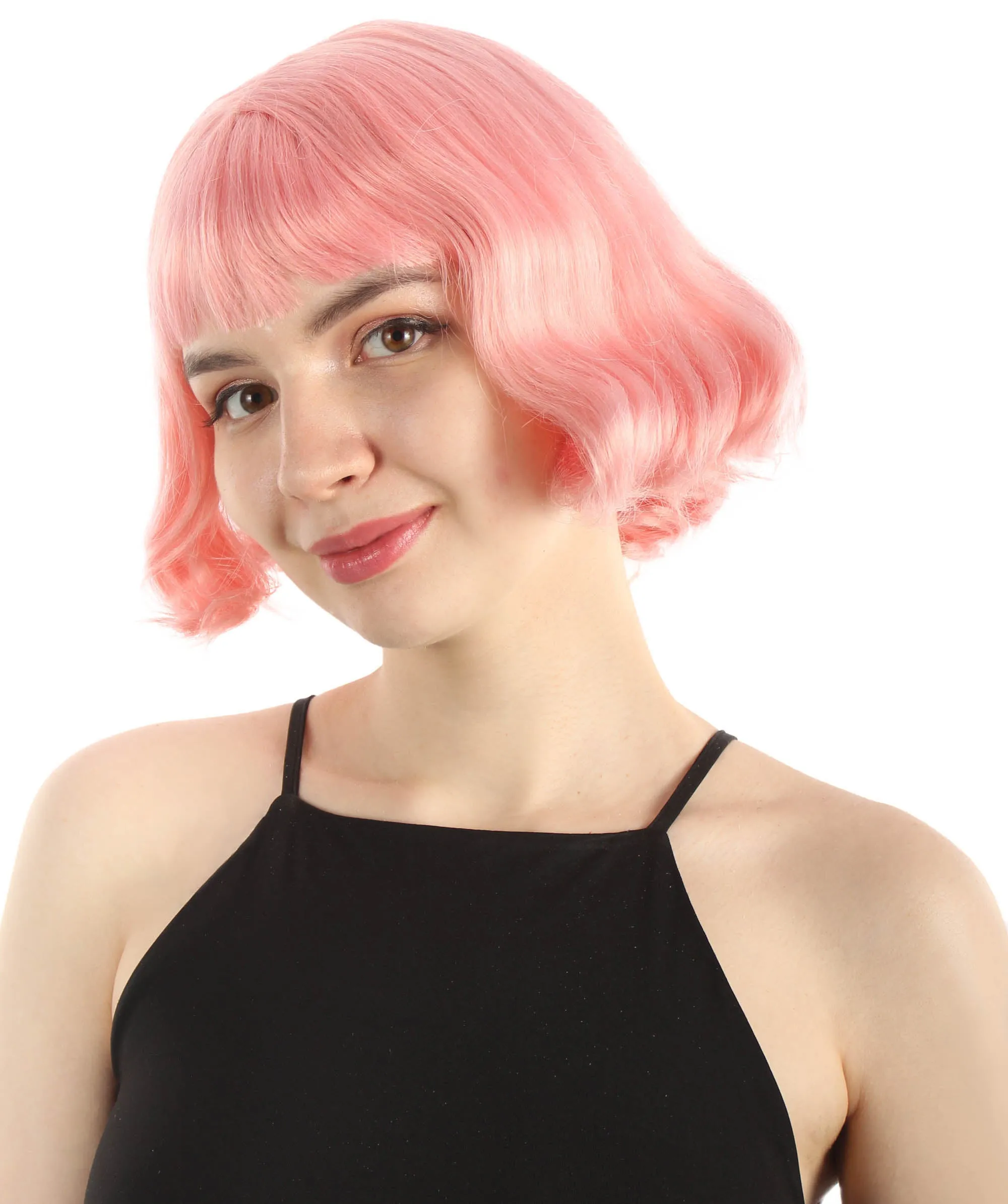 Adult Women's 11" Inch Medium Length Wavy Pop Icon Wig, Multiple Color Synthetic Fiber Hair | HPO