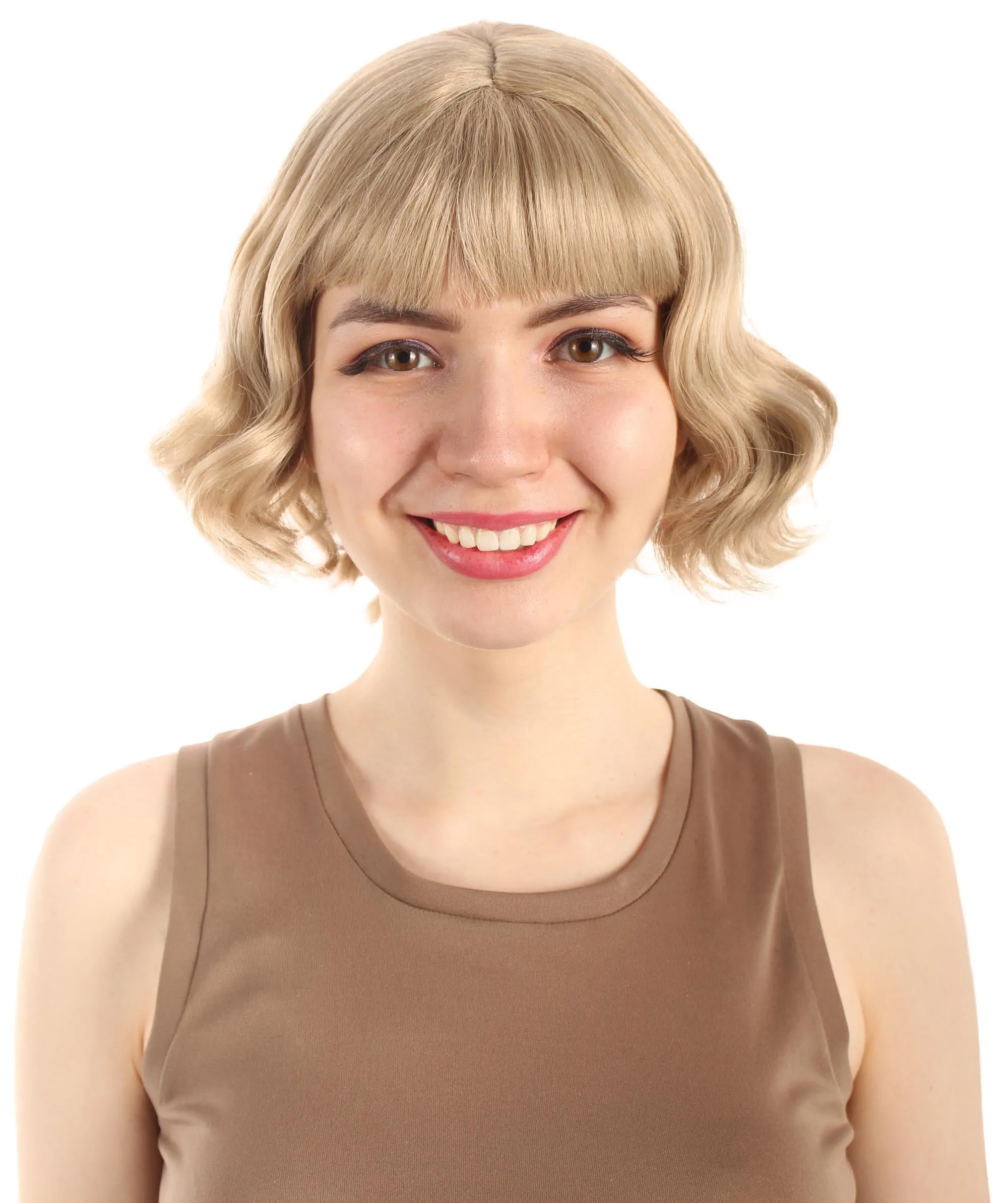 Adult Women's 11" Inch Medium Length Wavy Pop Icon Wig, Multiple Color Synthetic Fiber Hair | HPO